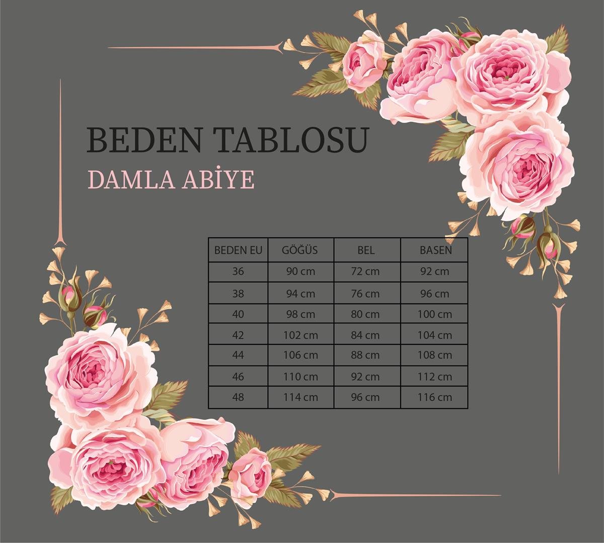 Kuyruklu Damla Tesettür Abiye - Vizon
