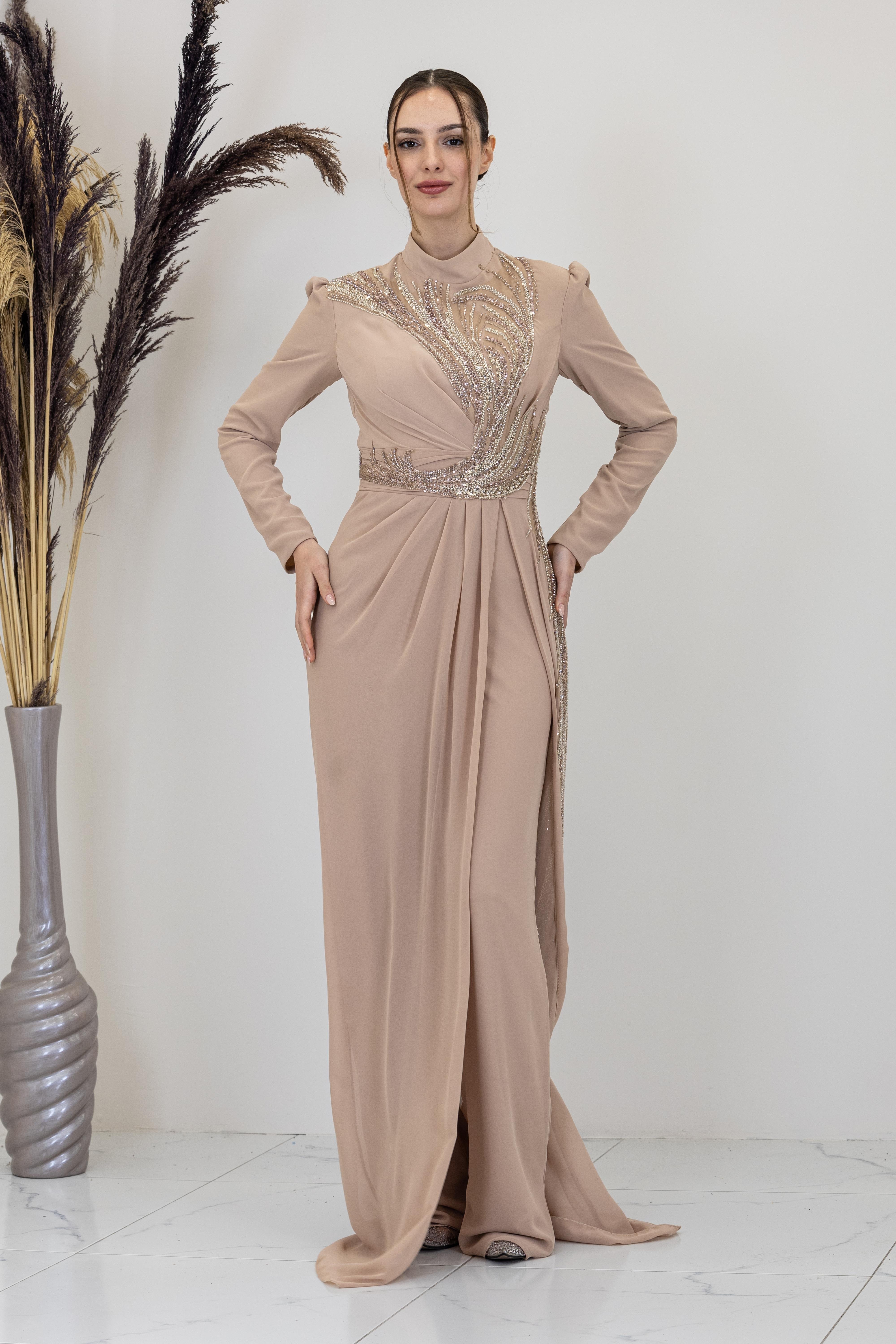 Önü Aplik İşlemeli Ebru Tulum - Gold