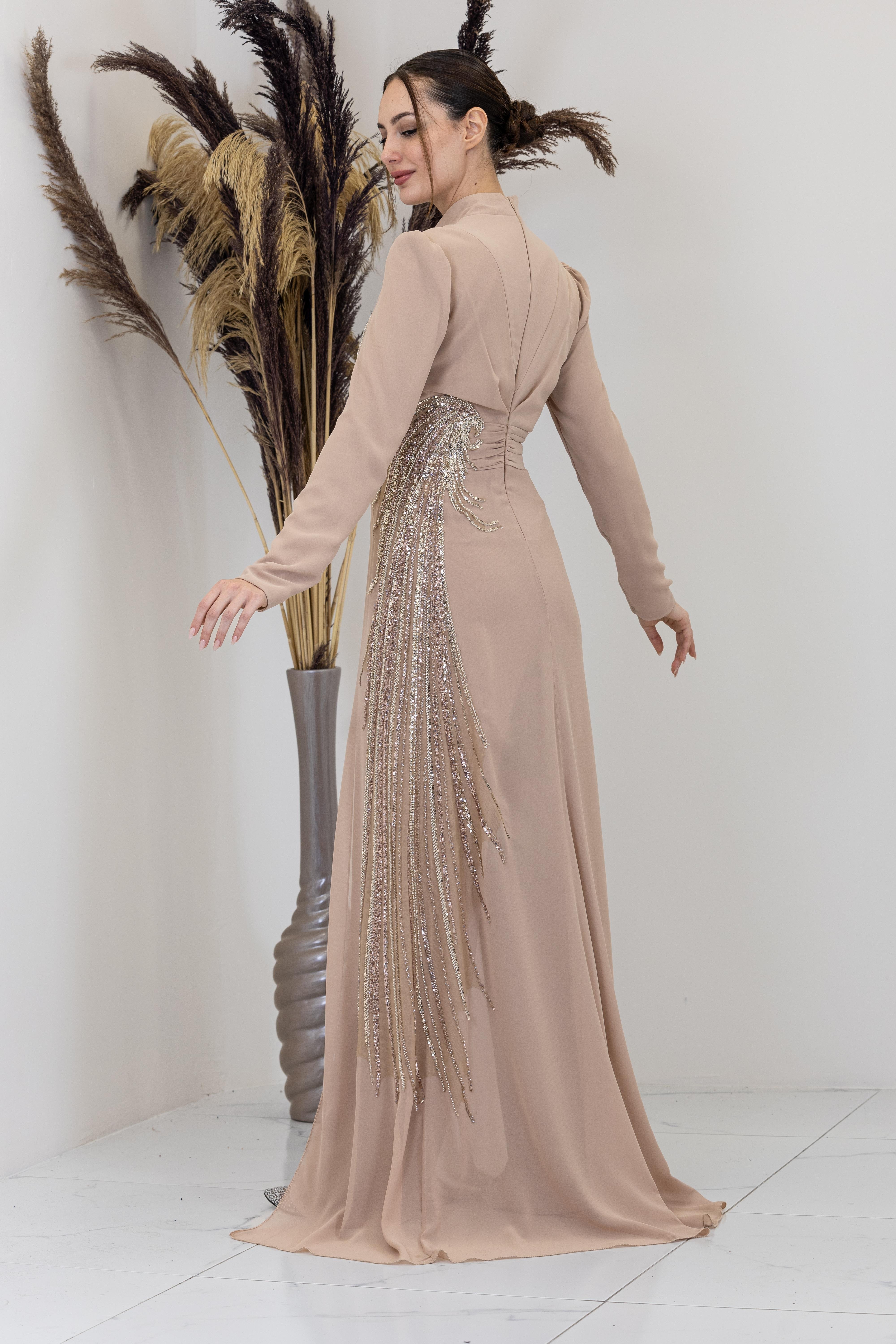 Önü Aplik İşlemeli Ebru Tulum - Gold