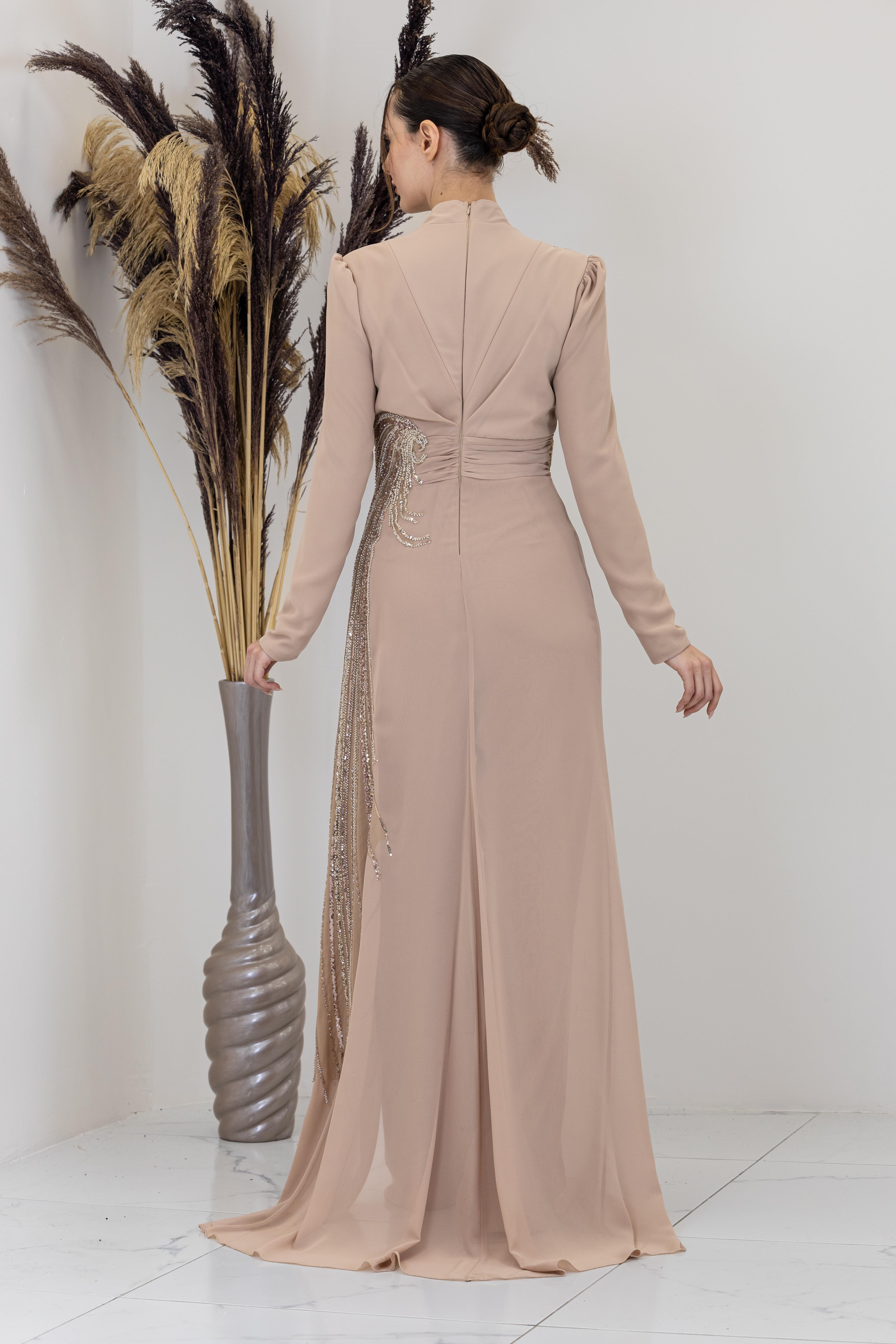 Önü Aplik İşlemeli Ebru Tulum - Gold