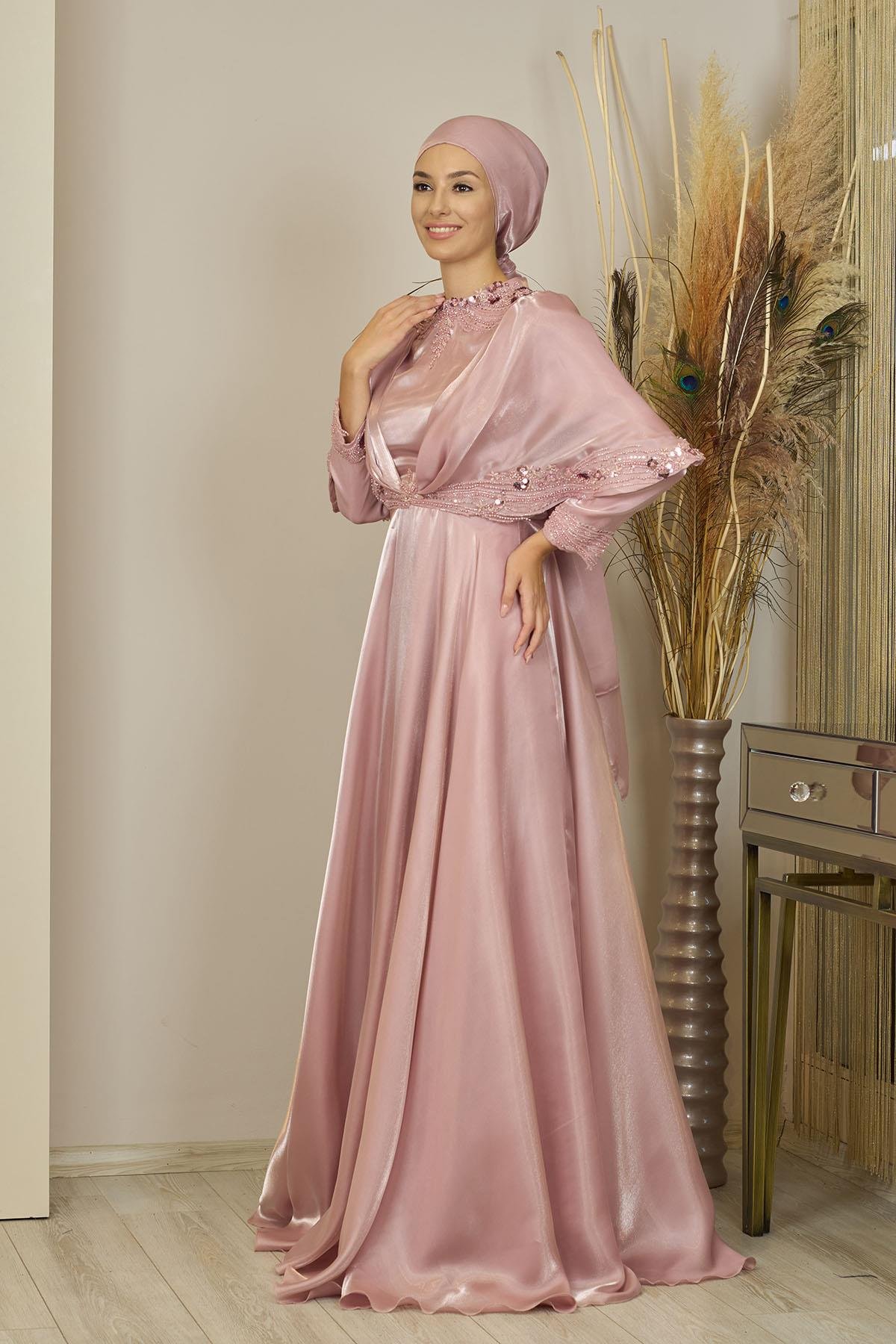 Pelerinli Deniz Abiye - Pudra