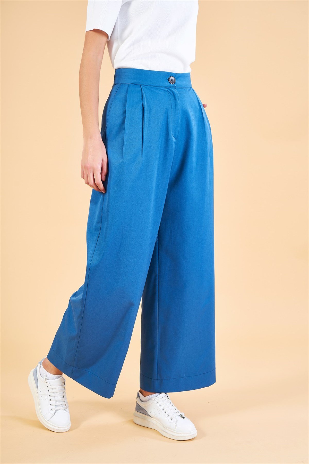 Piennar Damla Bol Paça Pantalon İndigo