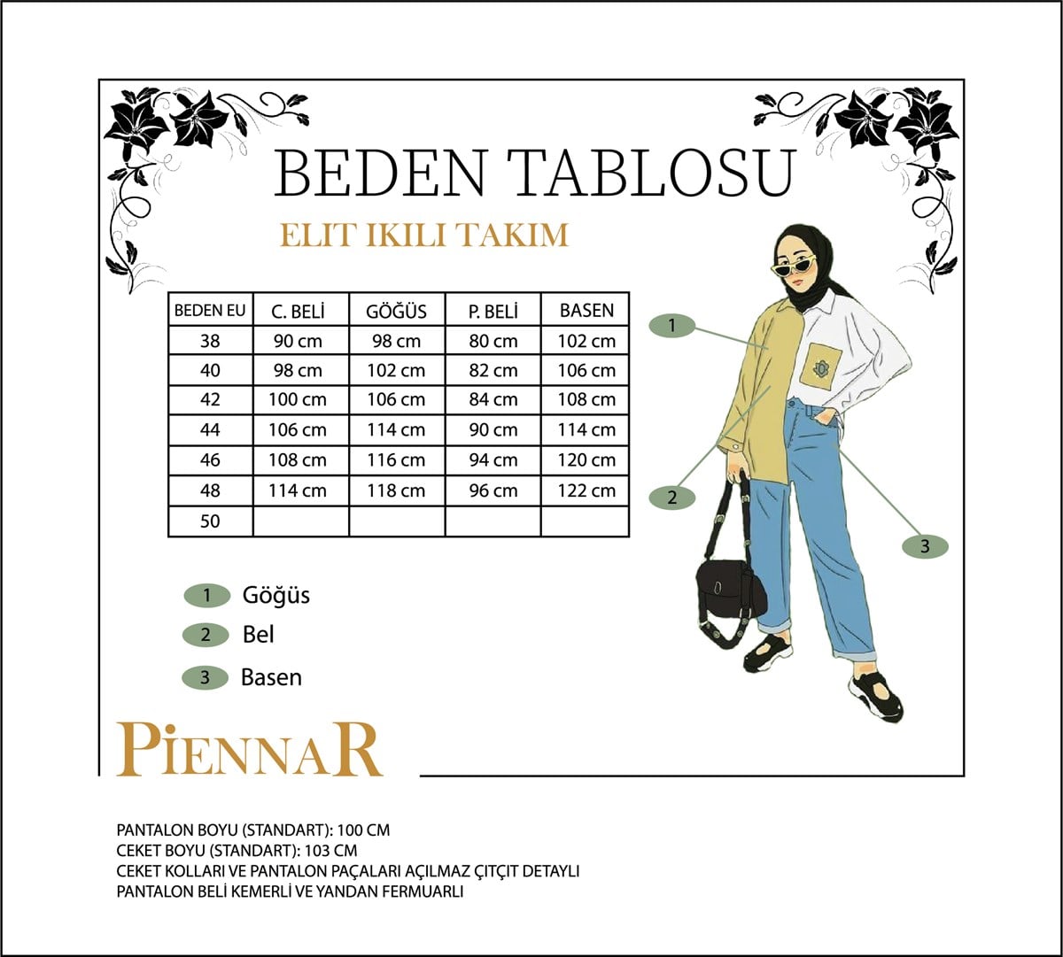 Piennar Elit Kot İkili Takım Tesettür Elbise