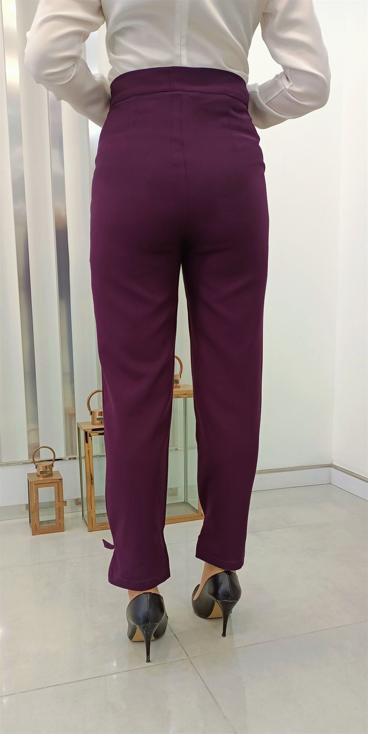Piennar Paça Detaylı Pantalon Mürdüm