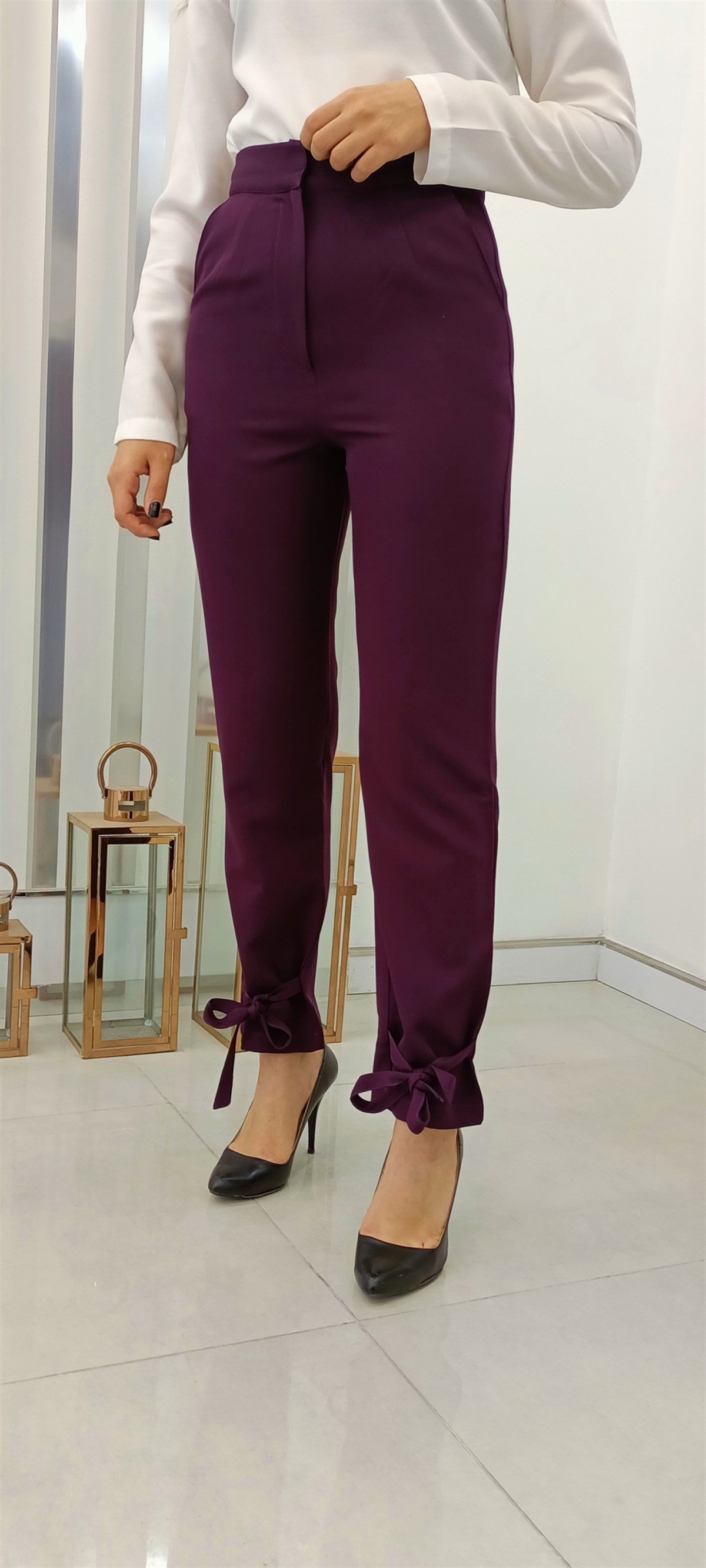 Piennar Paça Detaylı Pantalon Mürdüm