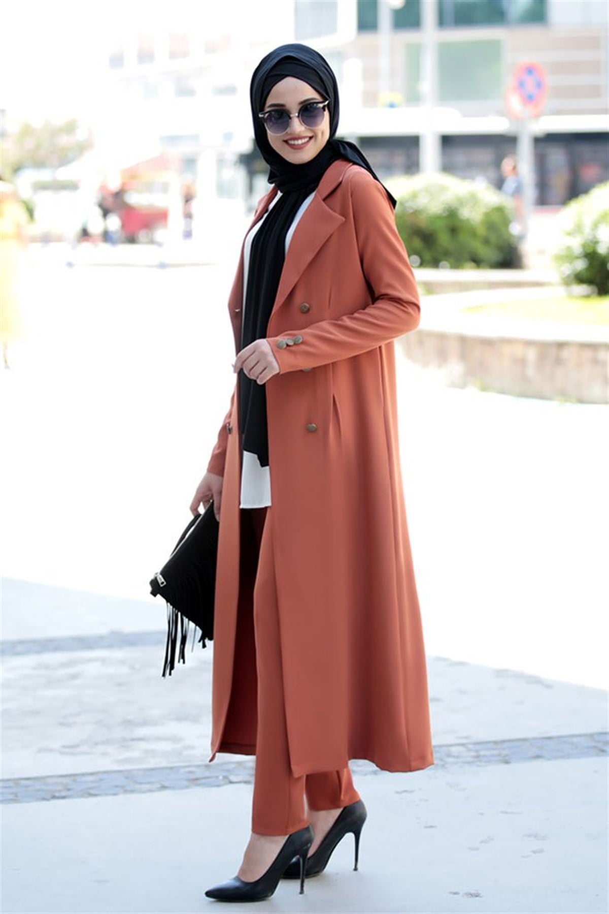 Rabia Kiremit İkili Takım Tesettür Elbise