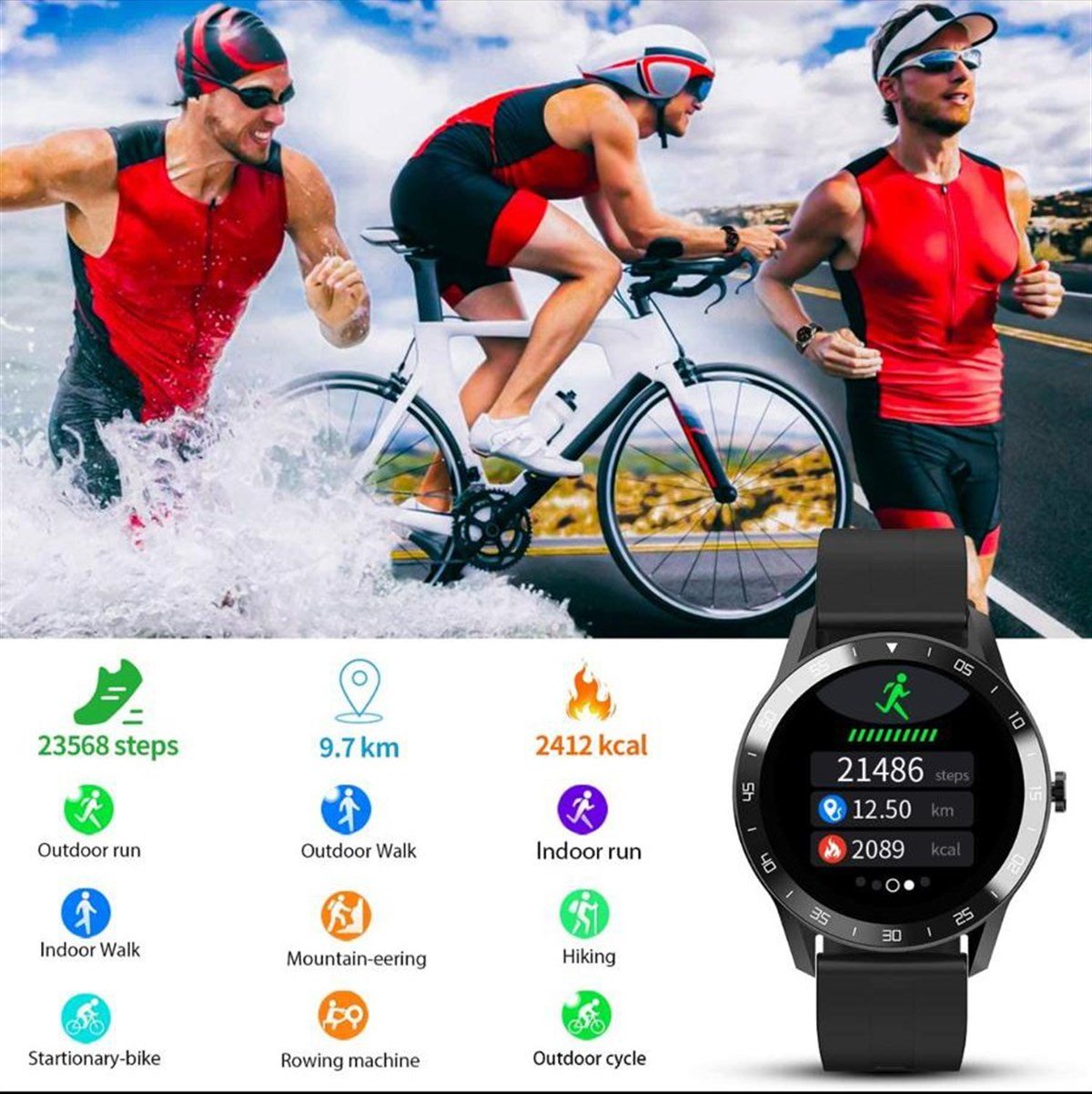 İxtech Xee Fit Smart XFIT01 Unisex Akıllı Saat Siyah  ( İxtech Türkiye Garantili )