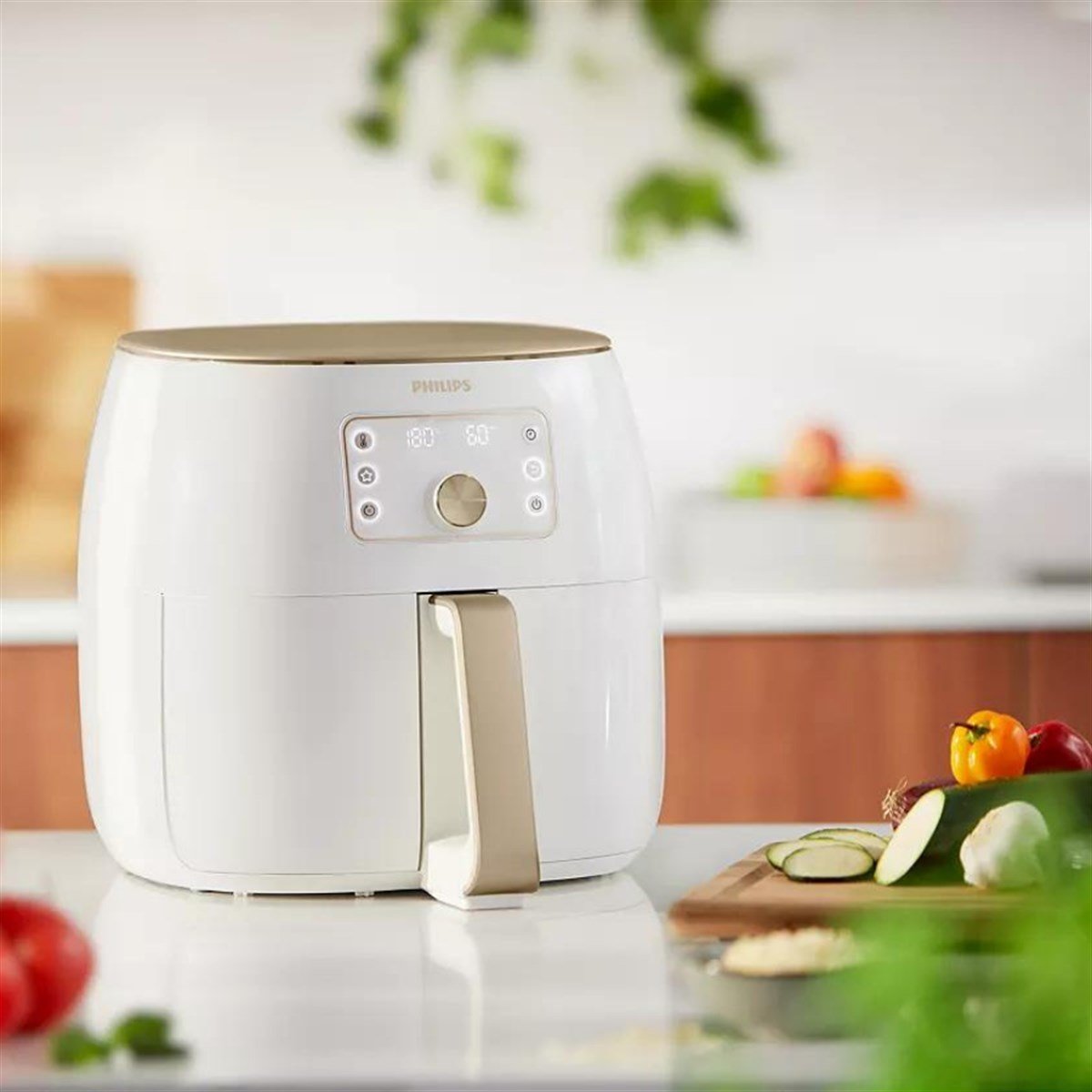 Philips HD9870/20 Airfryer Premium XXL Yağsız Fritöz Şampanya Beyazı