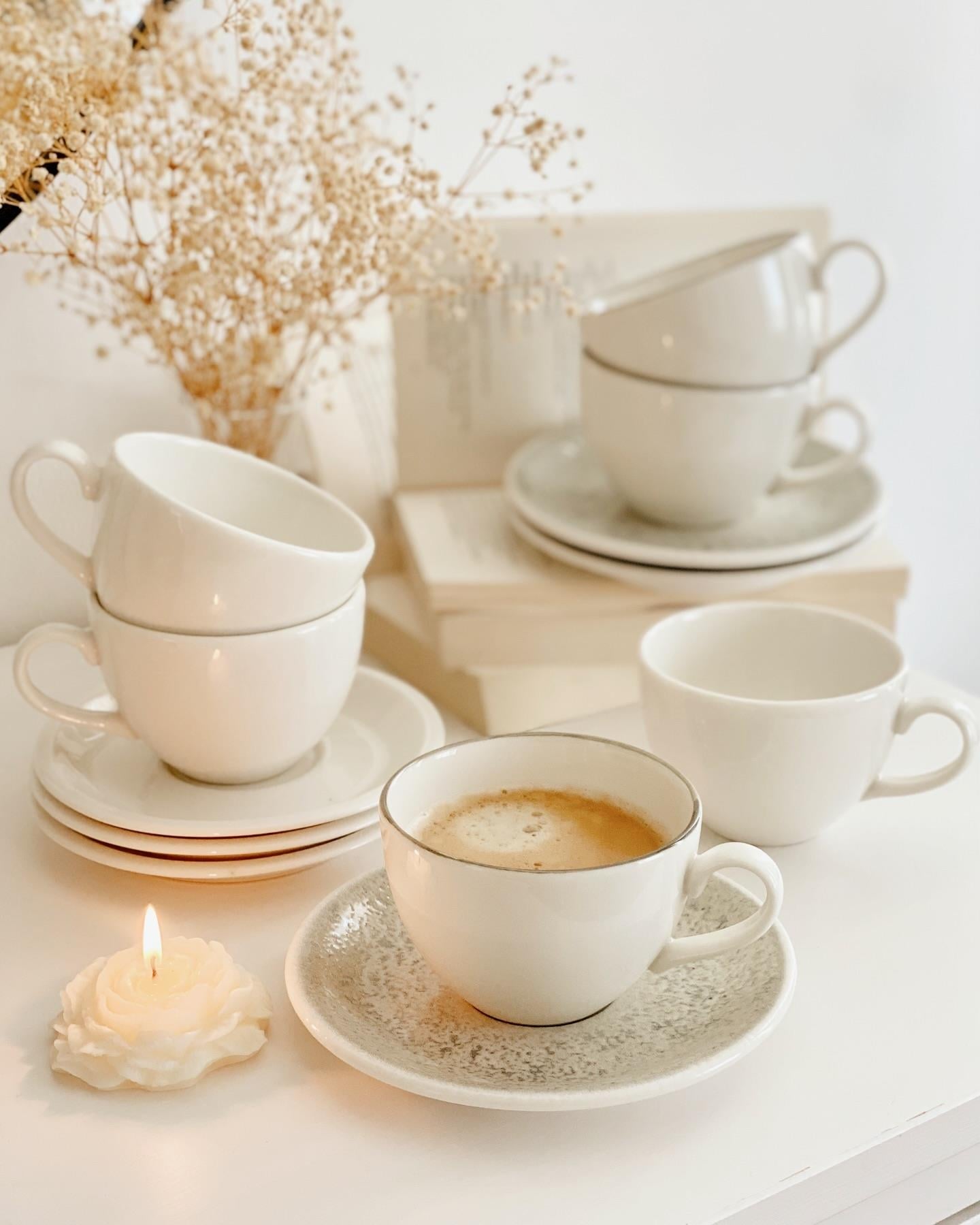 Kahve Fincanı Americano Filtre Kahve Çizgili Model