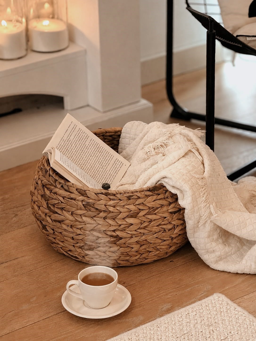 Naturel Hasır Puf Dekoratif Puf
