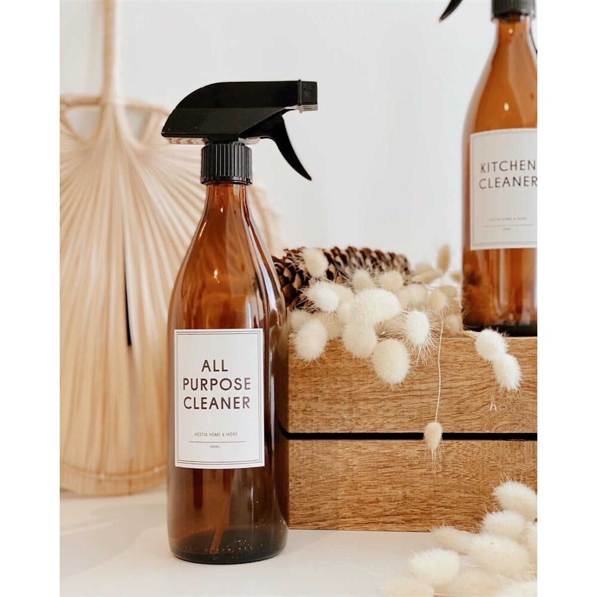 Spray Başlıklı Amber Cam Şişe