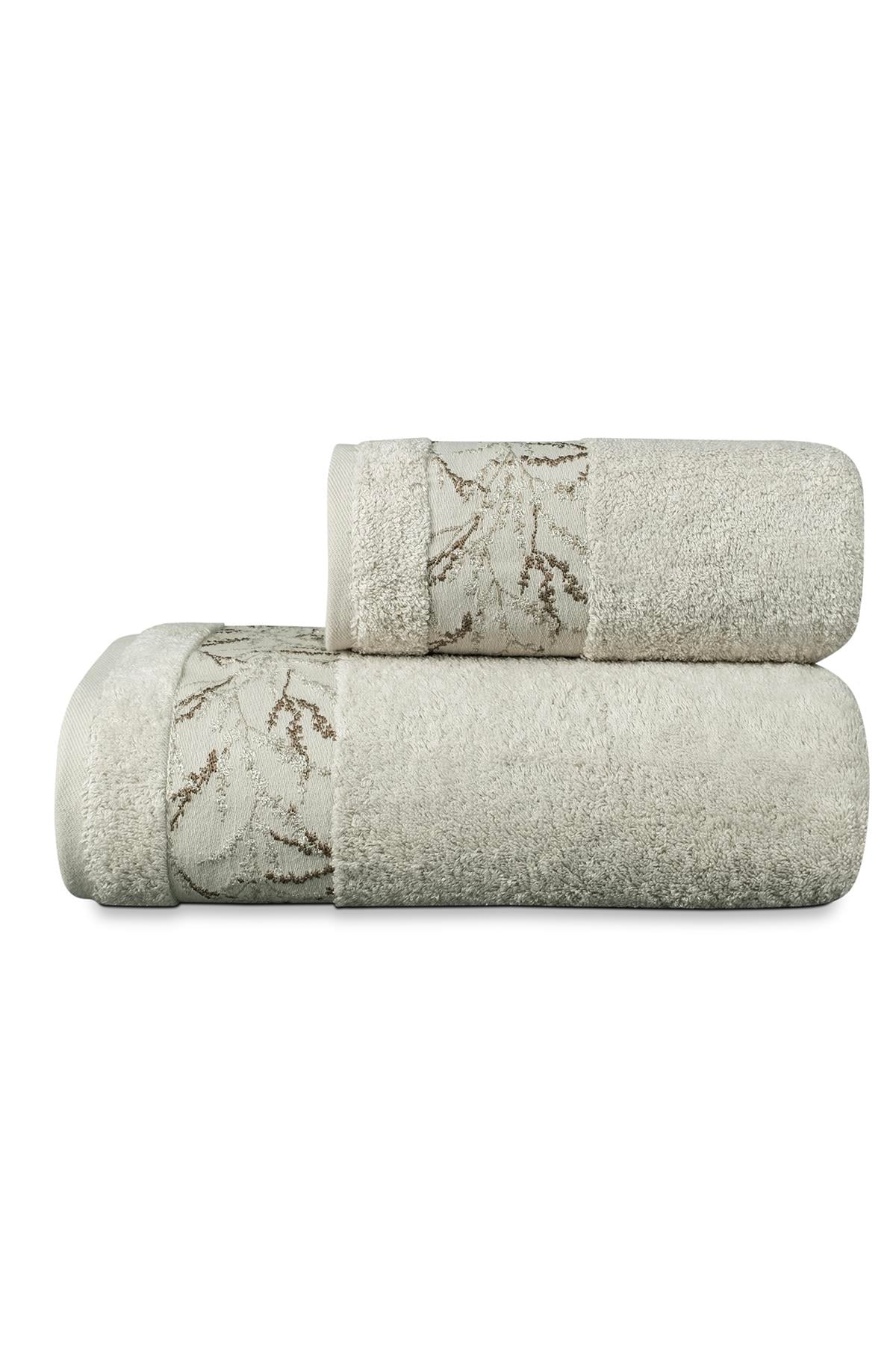 Milena Bambu 2'Li Banyo Havlu Seti (50*90+70*140) -Bej