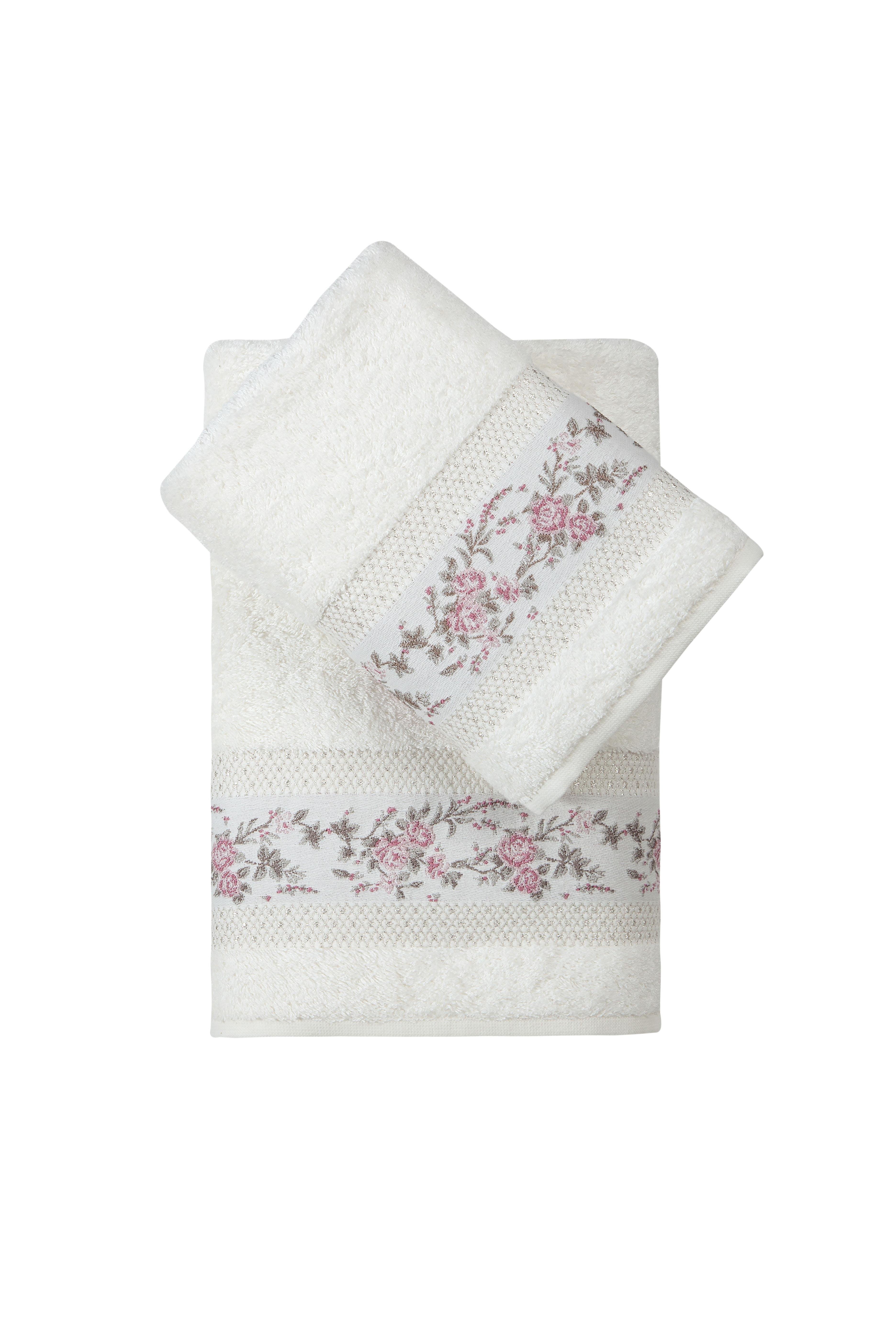 Rönesans Bambu 2'Li Banyo Havlu Seti (50*90+70*140) - Krem