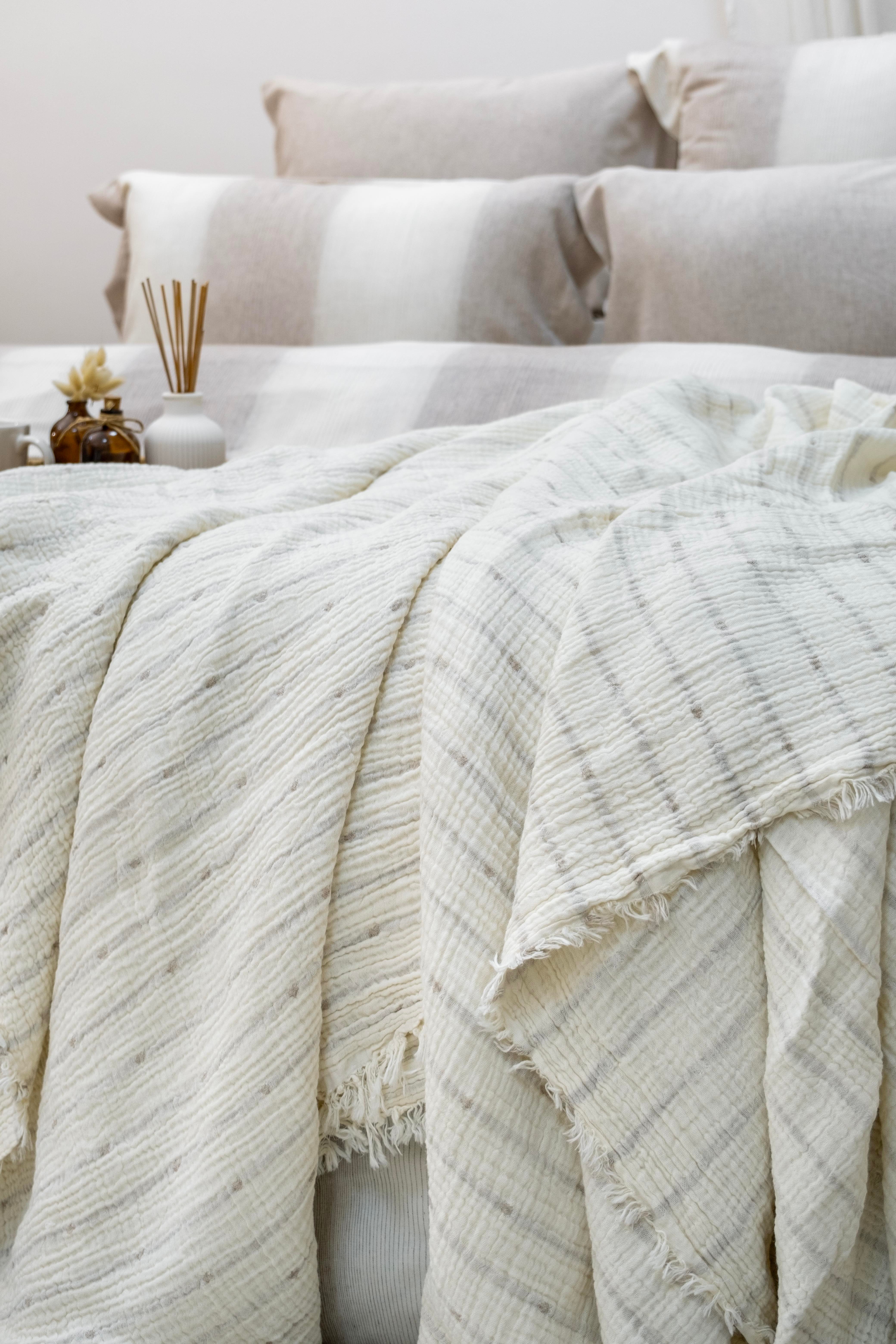 Timeless 7 Parça Müslin Pikeli Poplin Nevresim Takımı - Pudra