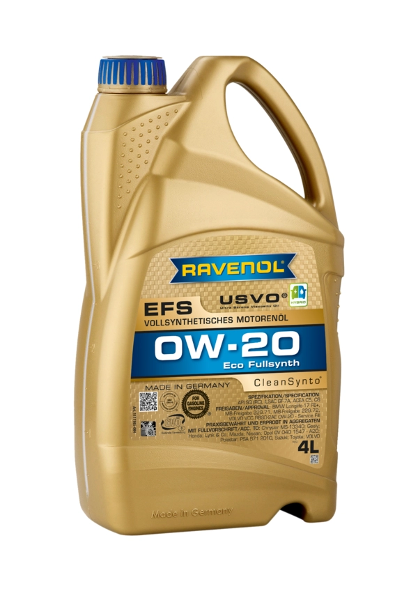RAVENOL Eco Synth EFS SAE 0W-20 (Tam Sentetik Motor Yağı) 4 Litre