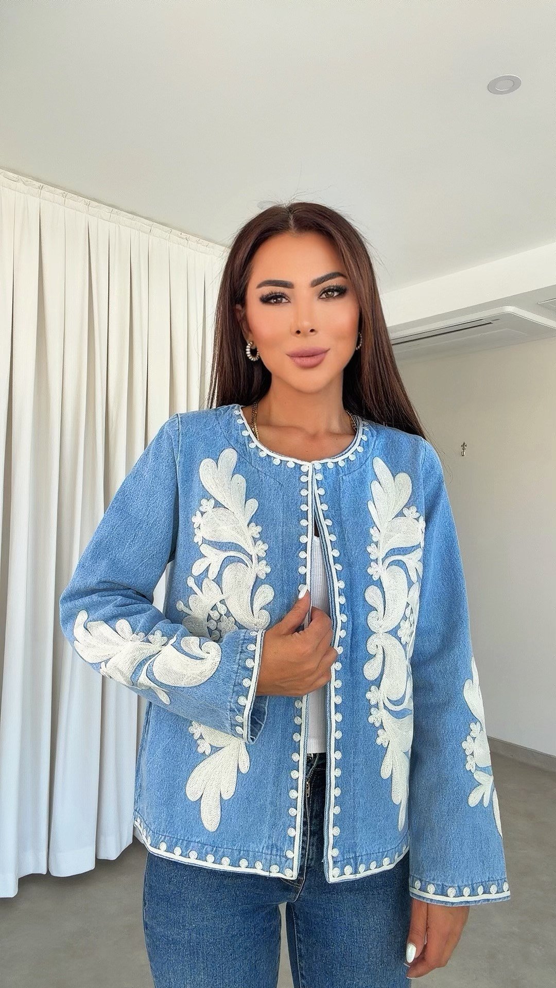 Ariyana Kadın Mavi Kot Ceket