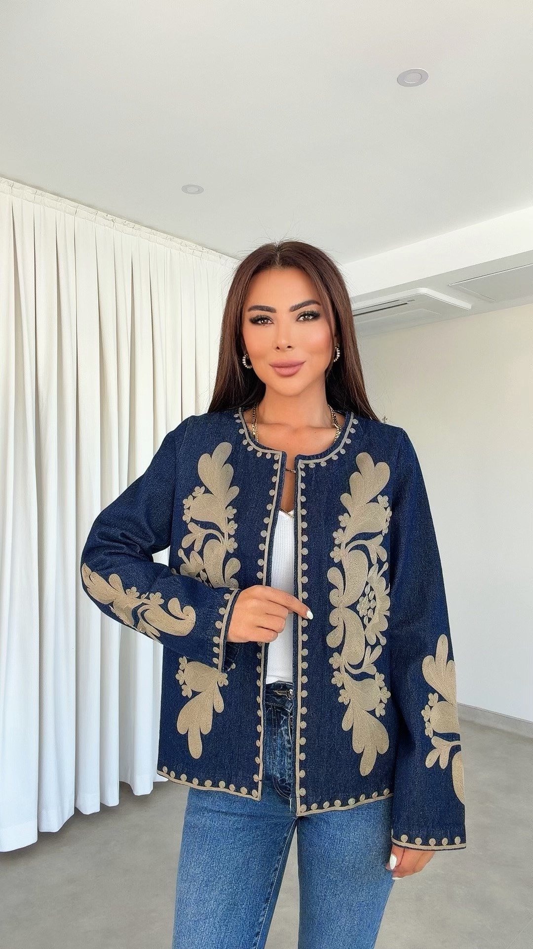 Ariyana Kadın Vizon Kot Ceket