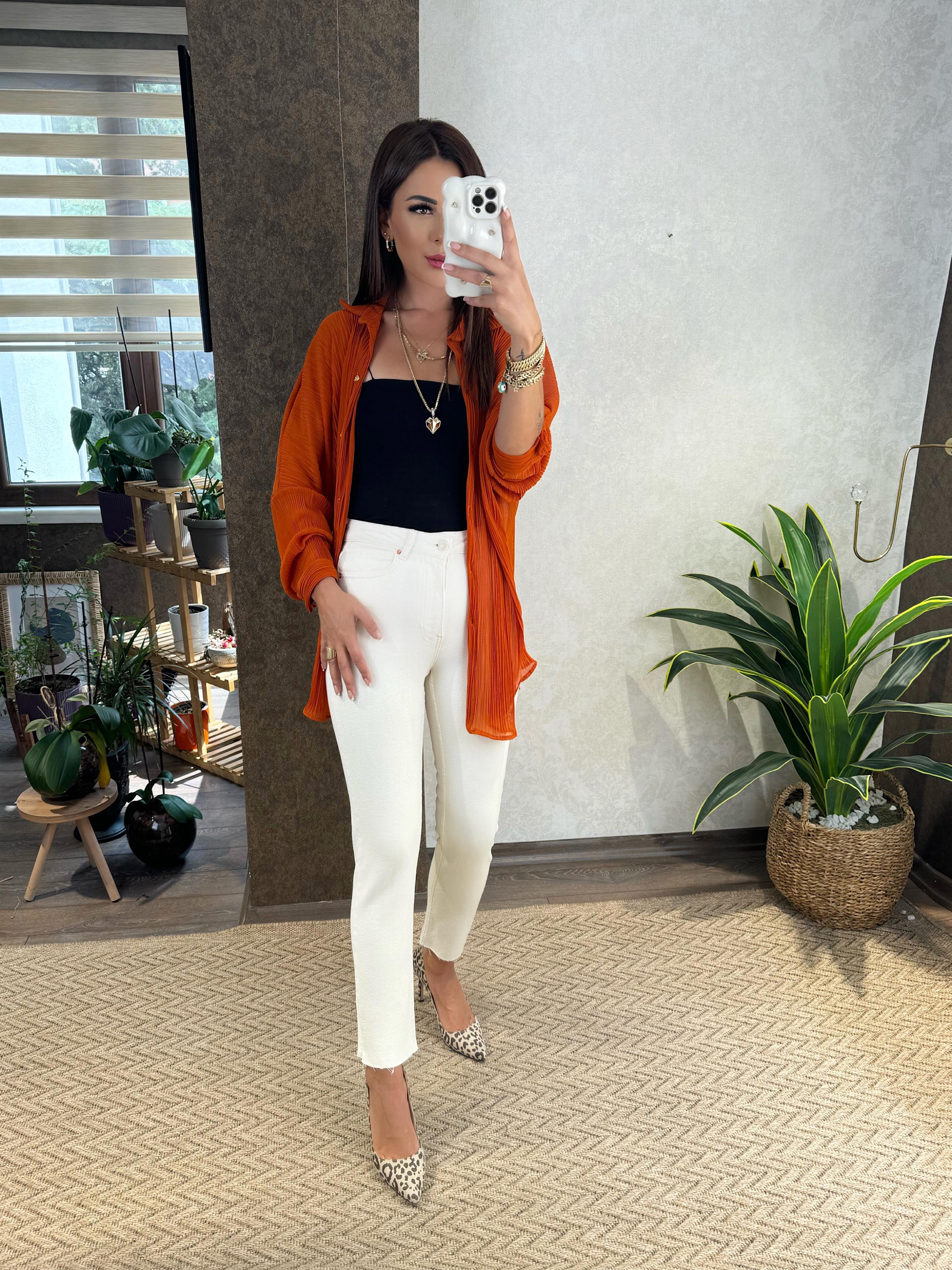 Bej Yüksek Bel Full Likralı Jean