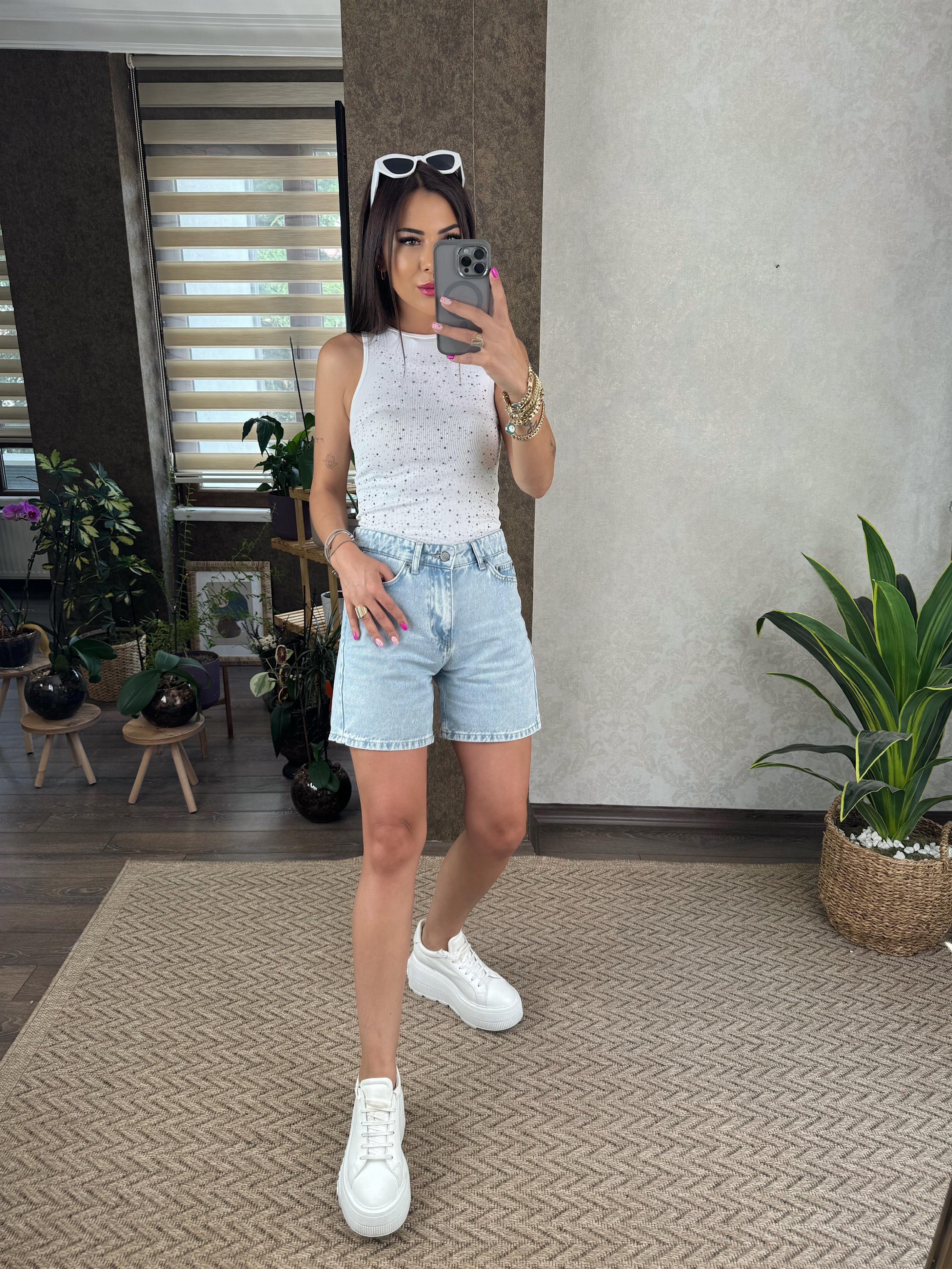 Donna Kadın Kar Yıkama Mom Jean Şort