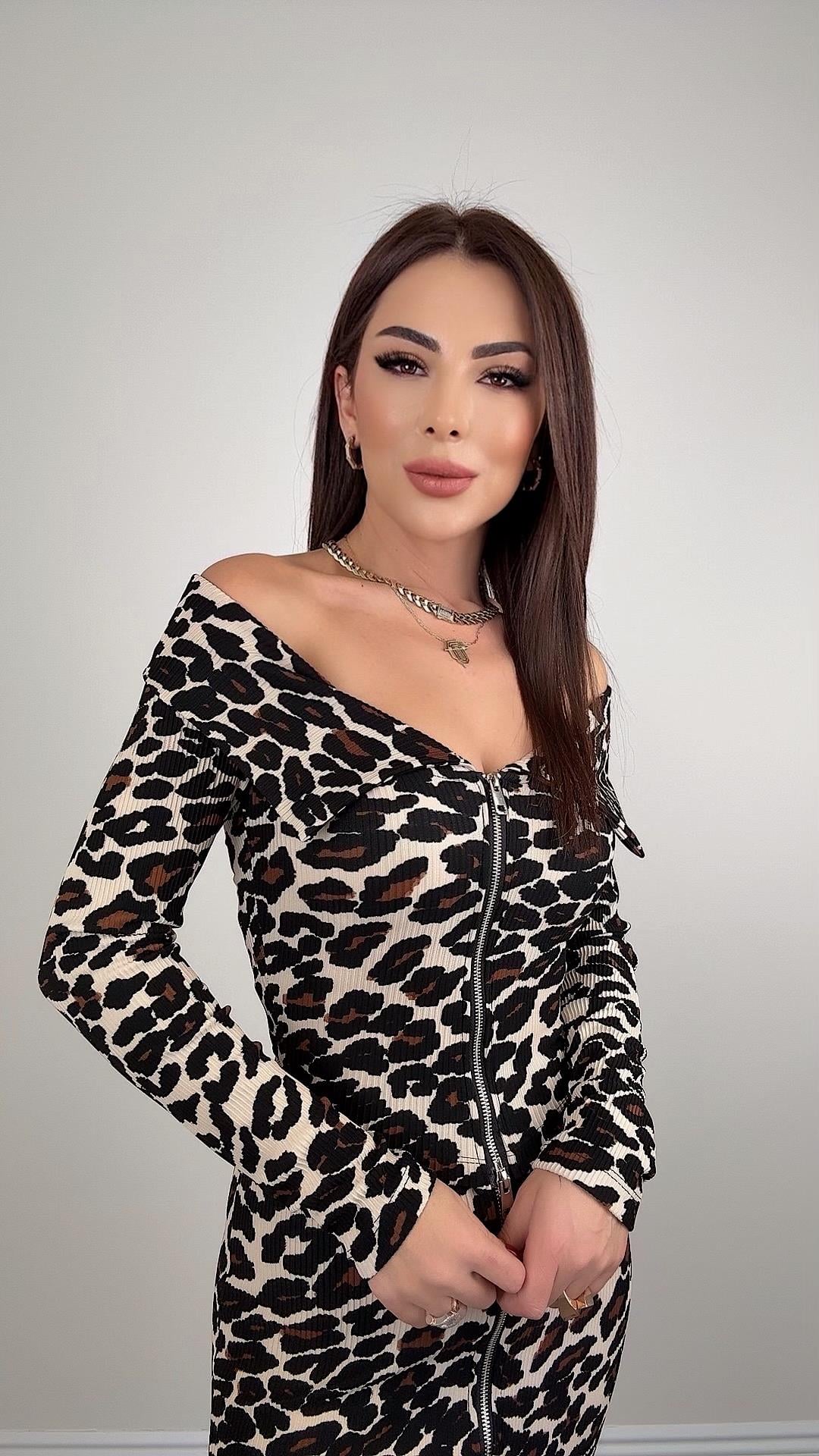 Fairy Kadın Bej Kahve Çift Fermuar Detaylı Bluz