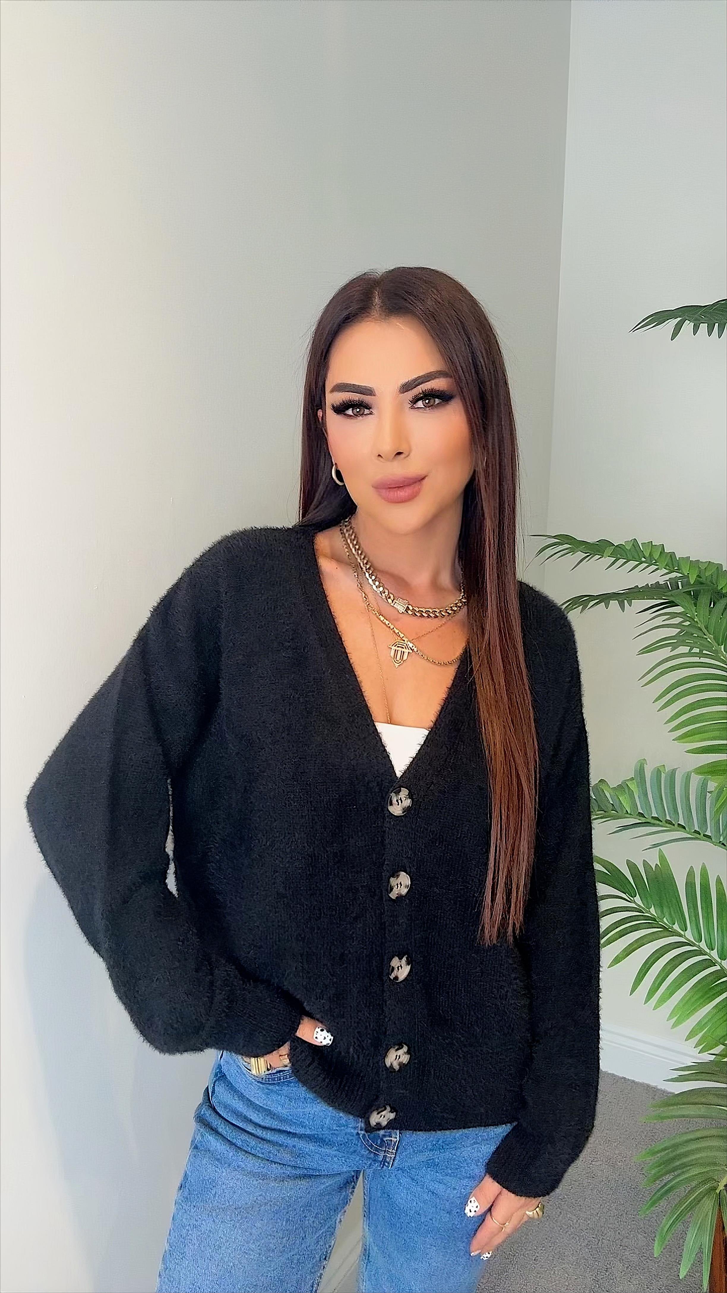 Gua Kadın Yumoş Siyah Hırka