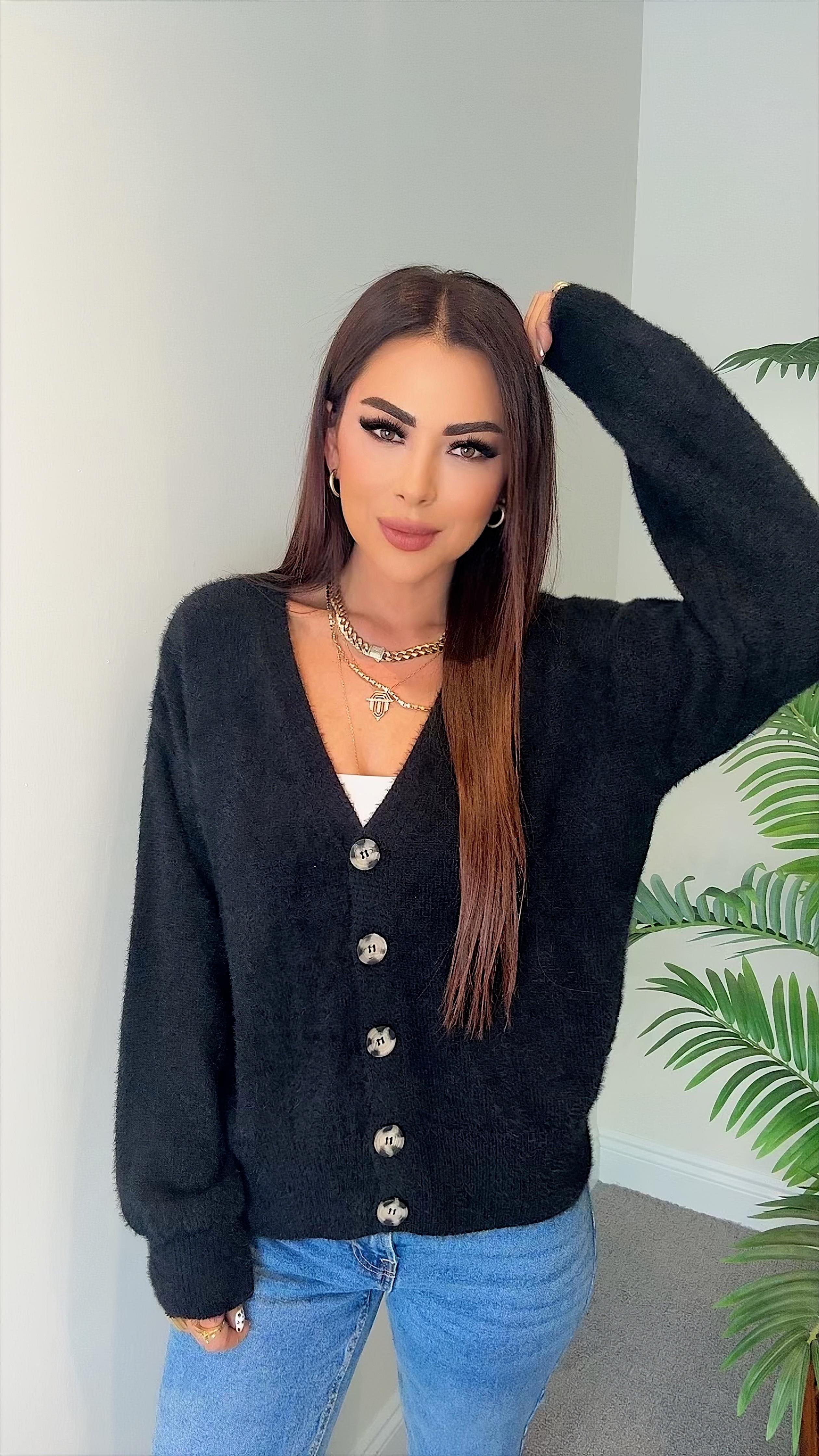 Gua Kadın Yumoş Siyah Hırka
