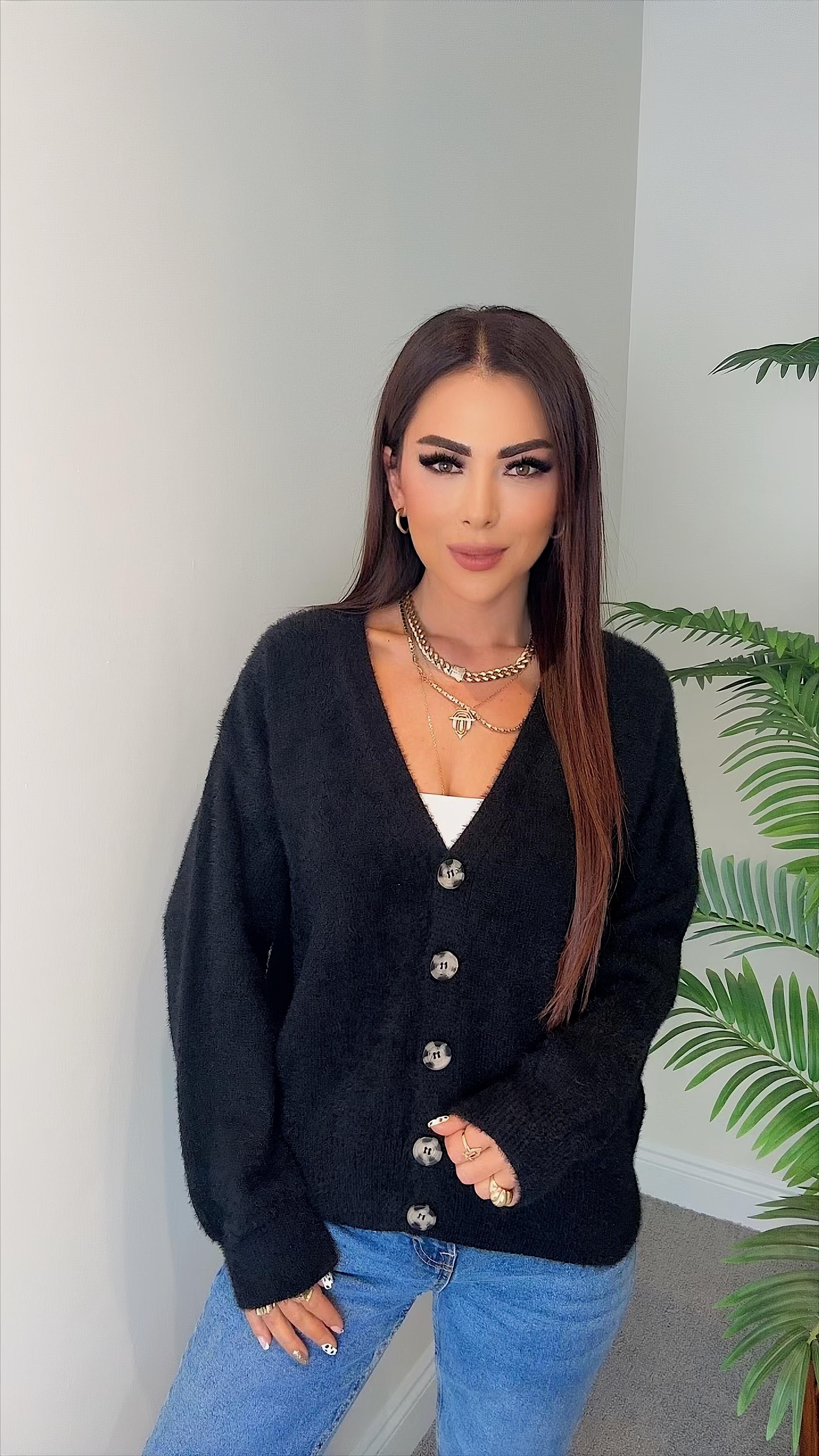 Gua Kadın Yumoş Siyah Hırka