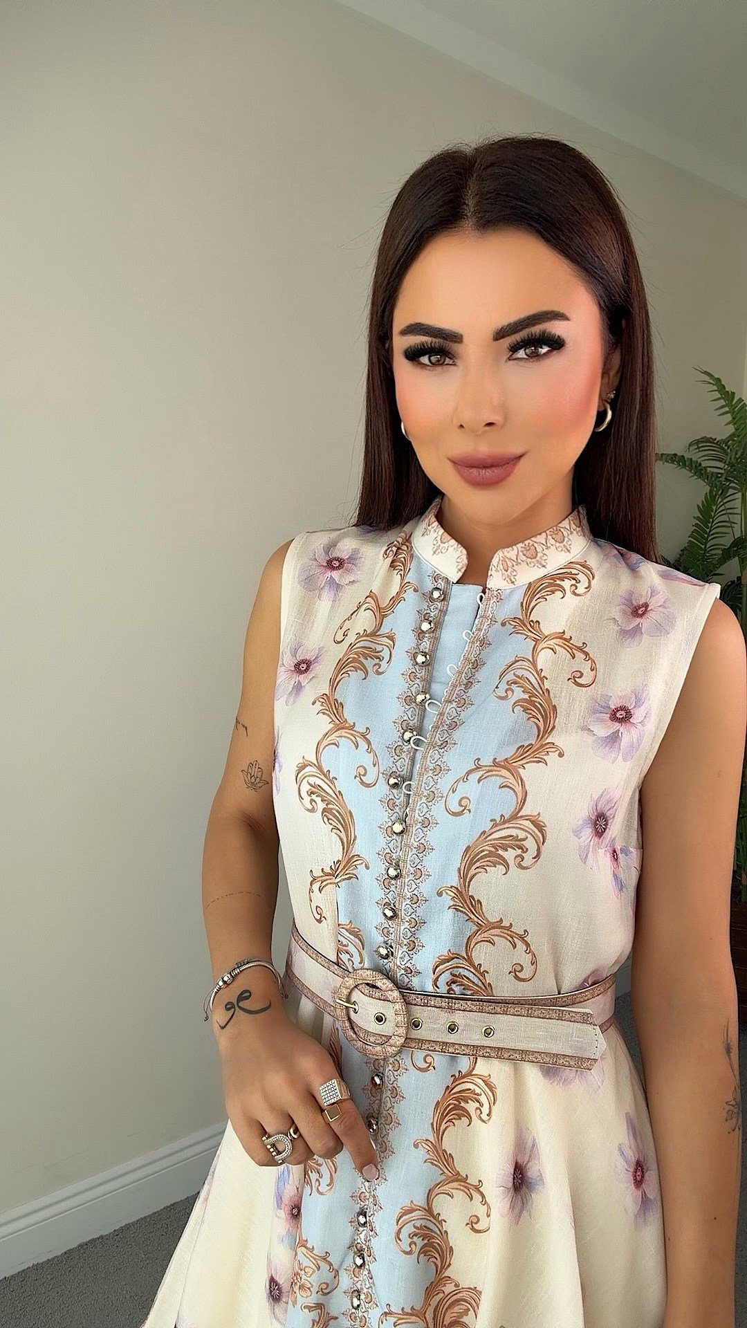 Hente Kadın Düğme Detaylı Elbise