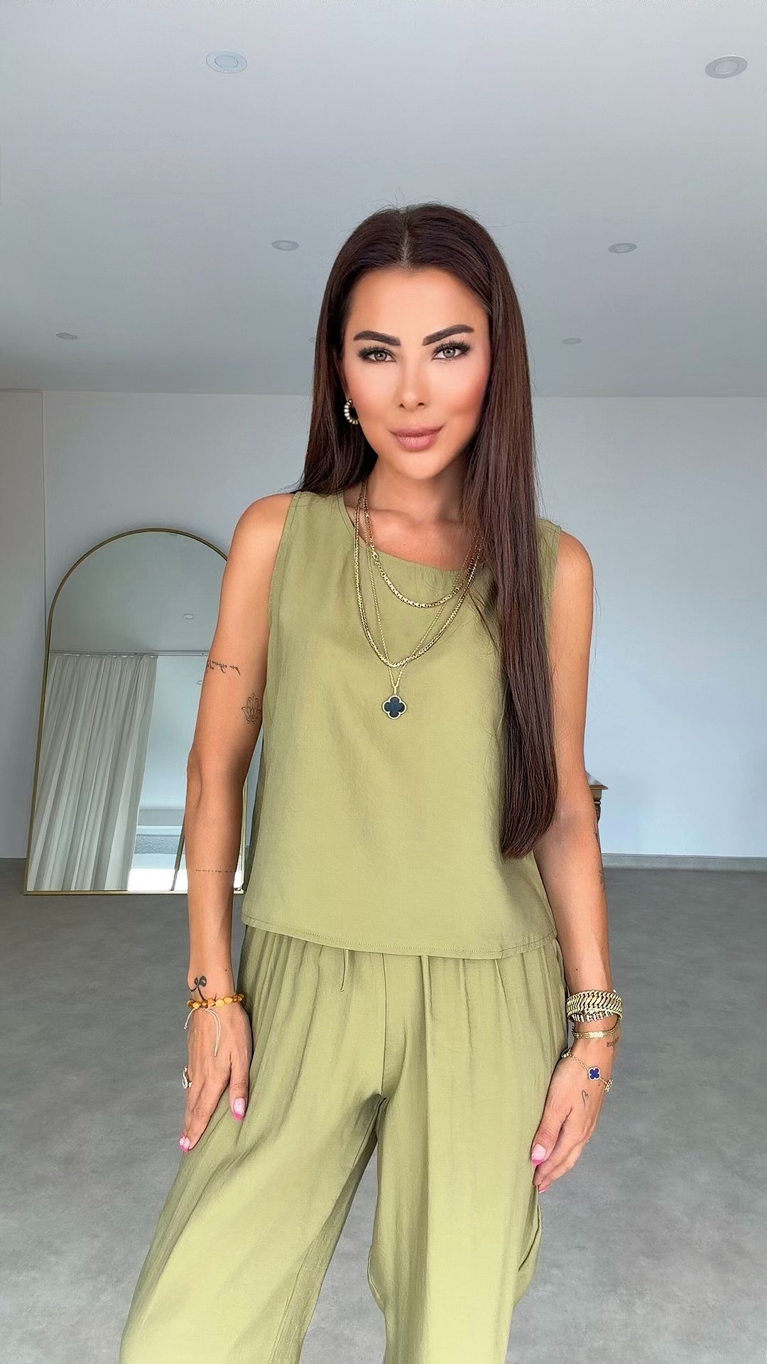Jasye Kadın Sıfır Kol Yeşil İkili Takım