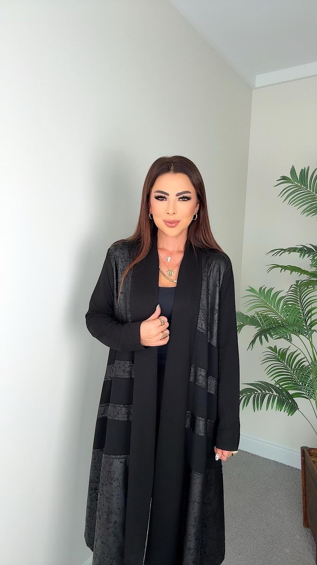 Julia Kadın Deri Detaylı Tasarım Siyah Ceket Hırka