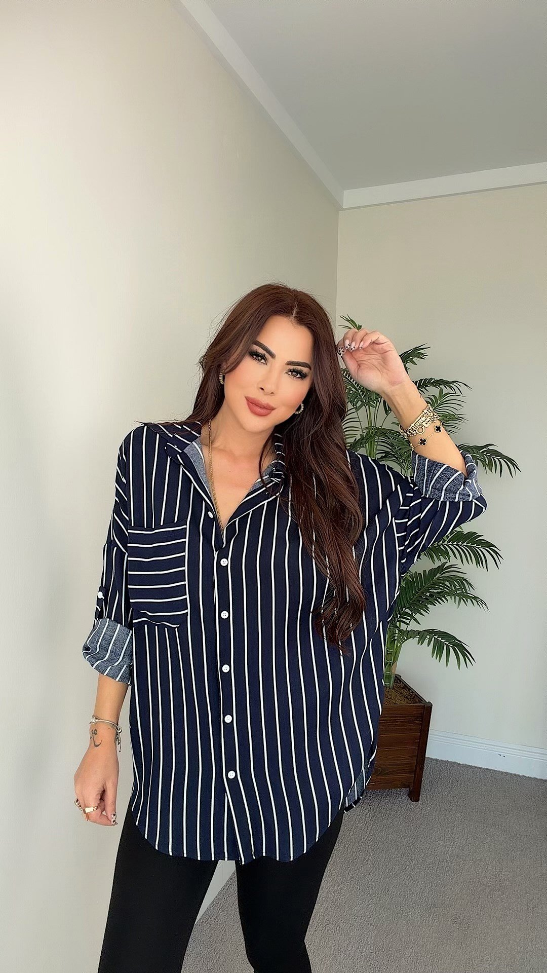 Kenyon Kadın Oversize Lacivert Gömlek