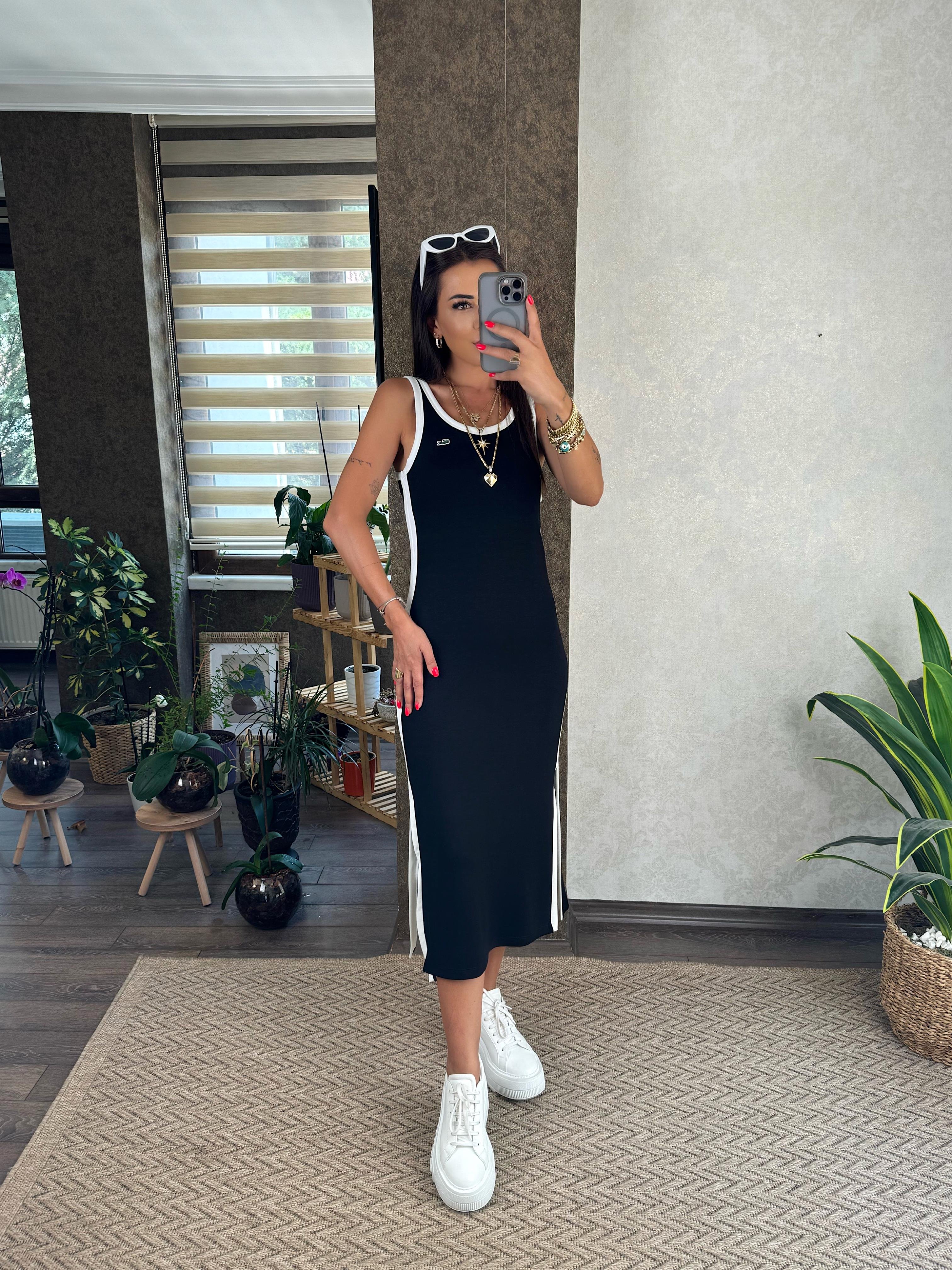 Lante Kadın İp Askılı Siyah Elbise
