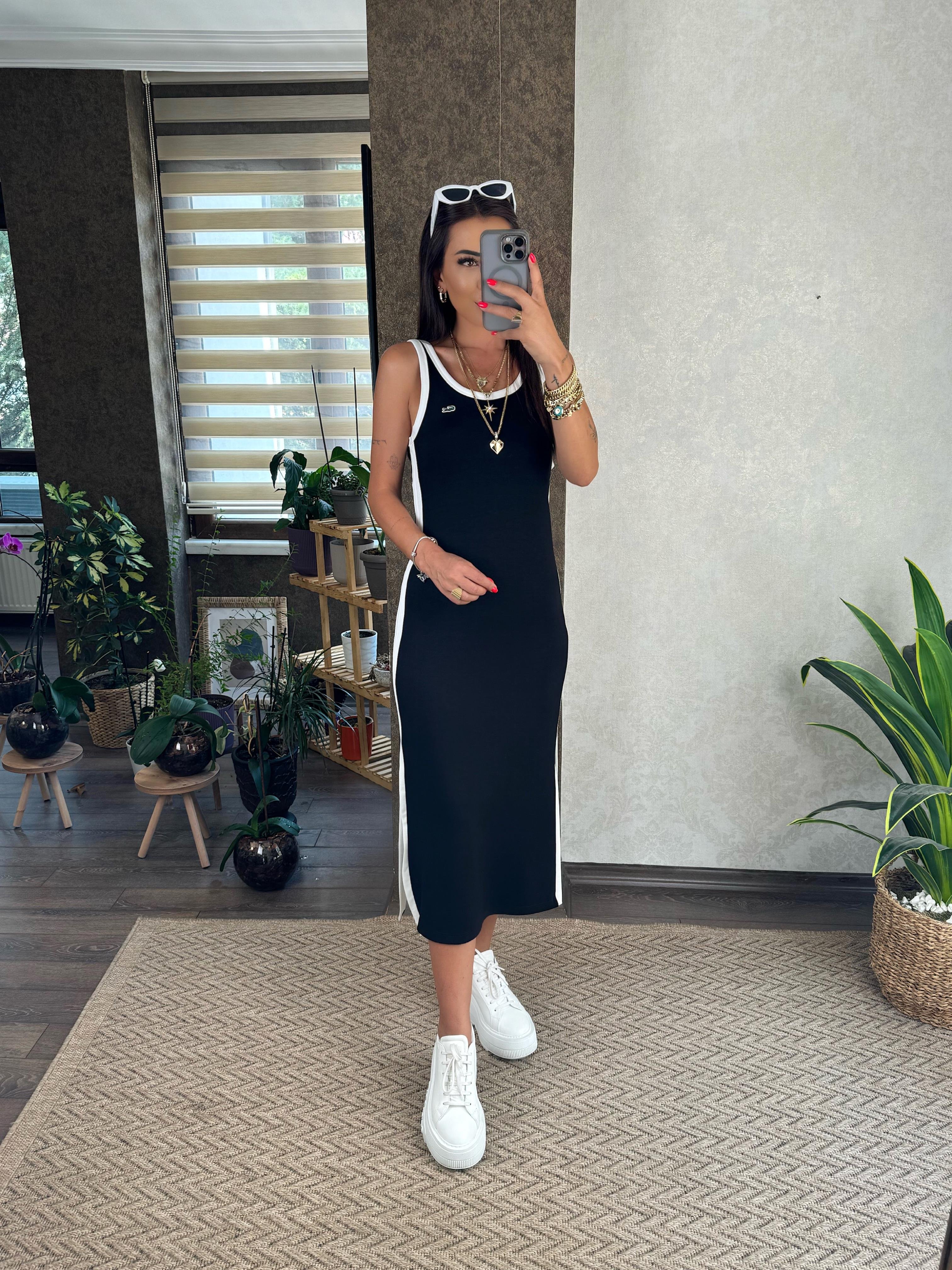 Lante Kadın İp Askılı Siyah Elbise