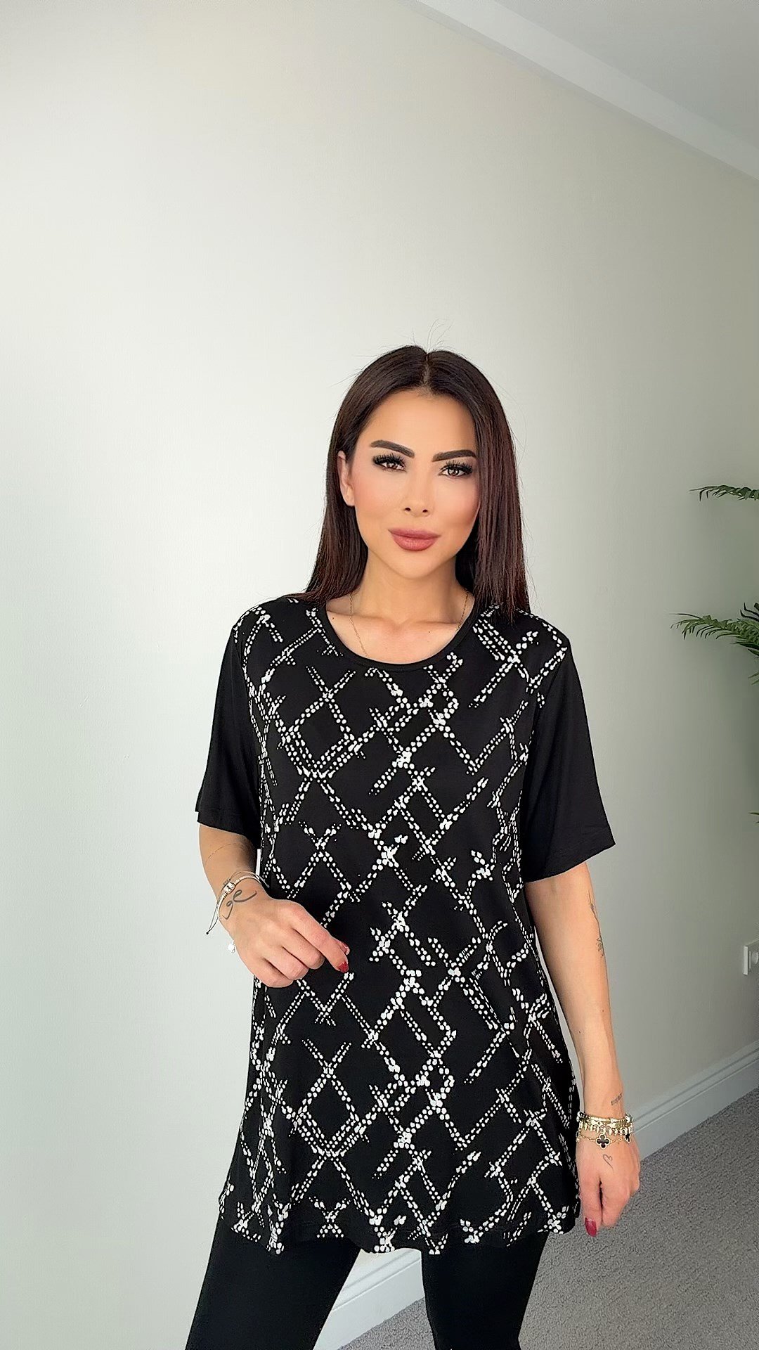 Mena Kadın Baskılı Tunik Bluz