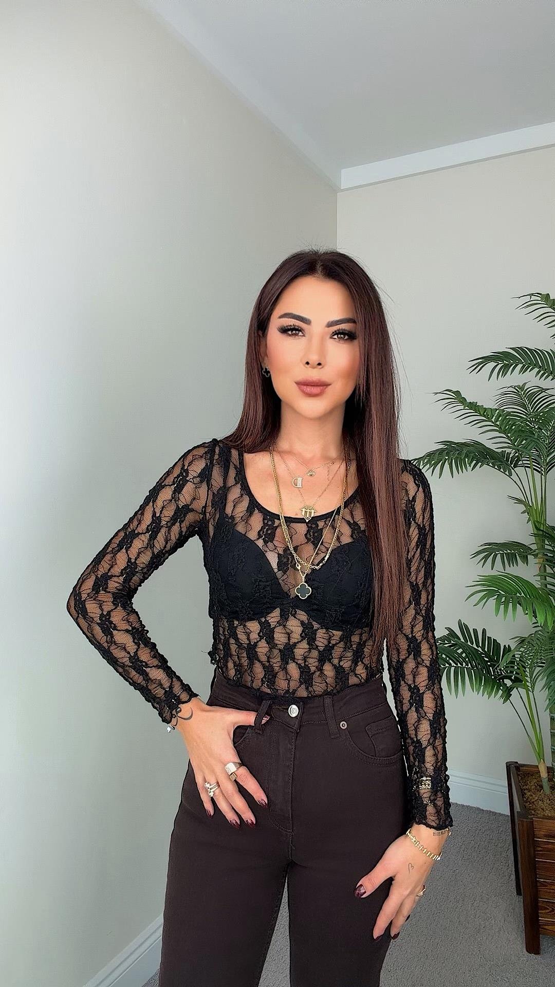 Mevre Kadın Yüksek Bel Acı Kahve Jean