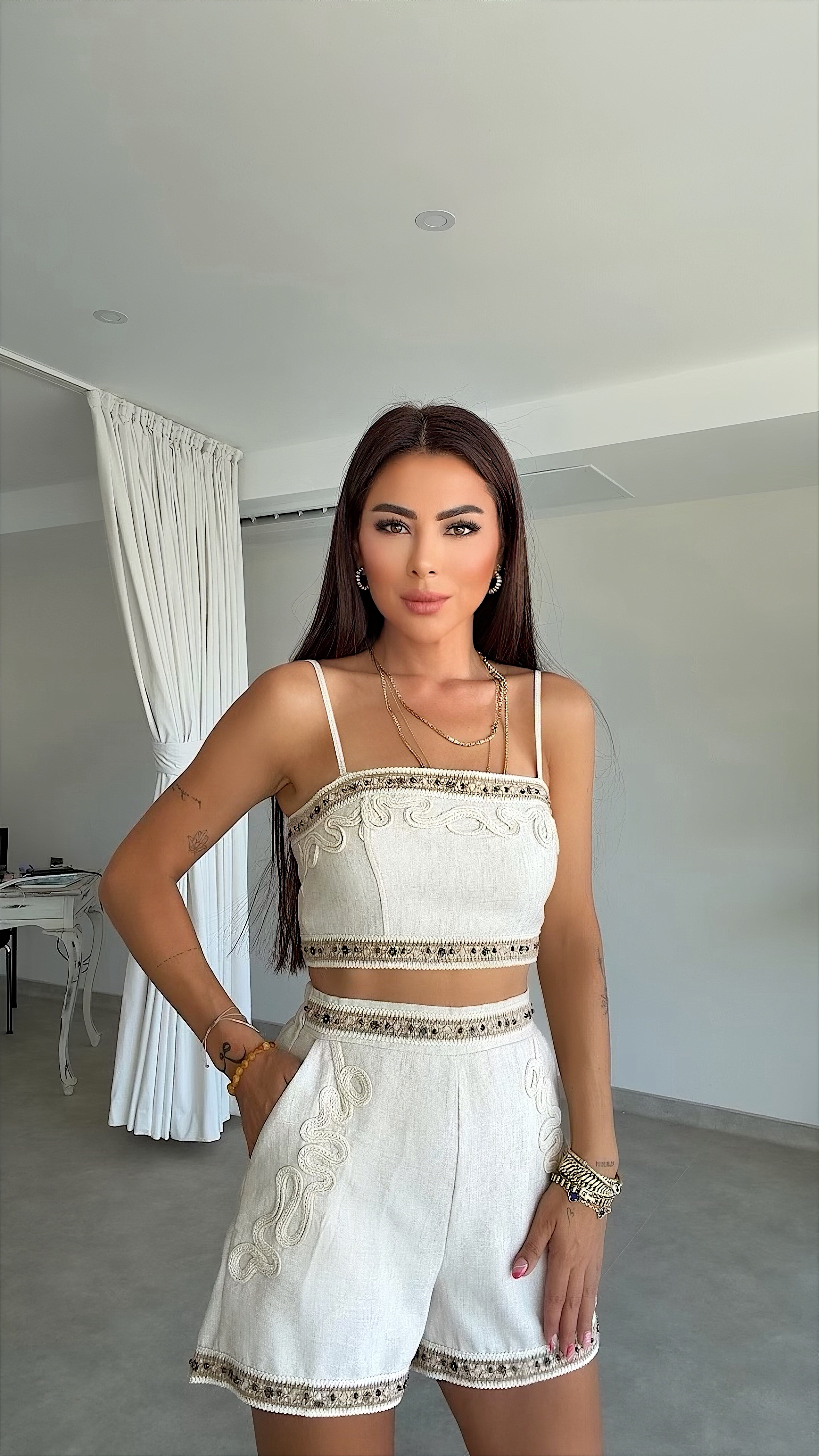 Nader Kadın Nakış Detaylı Şort