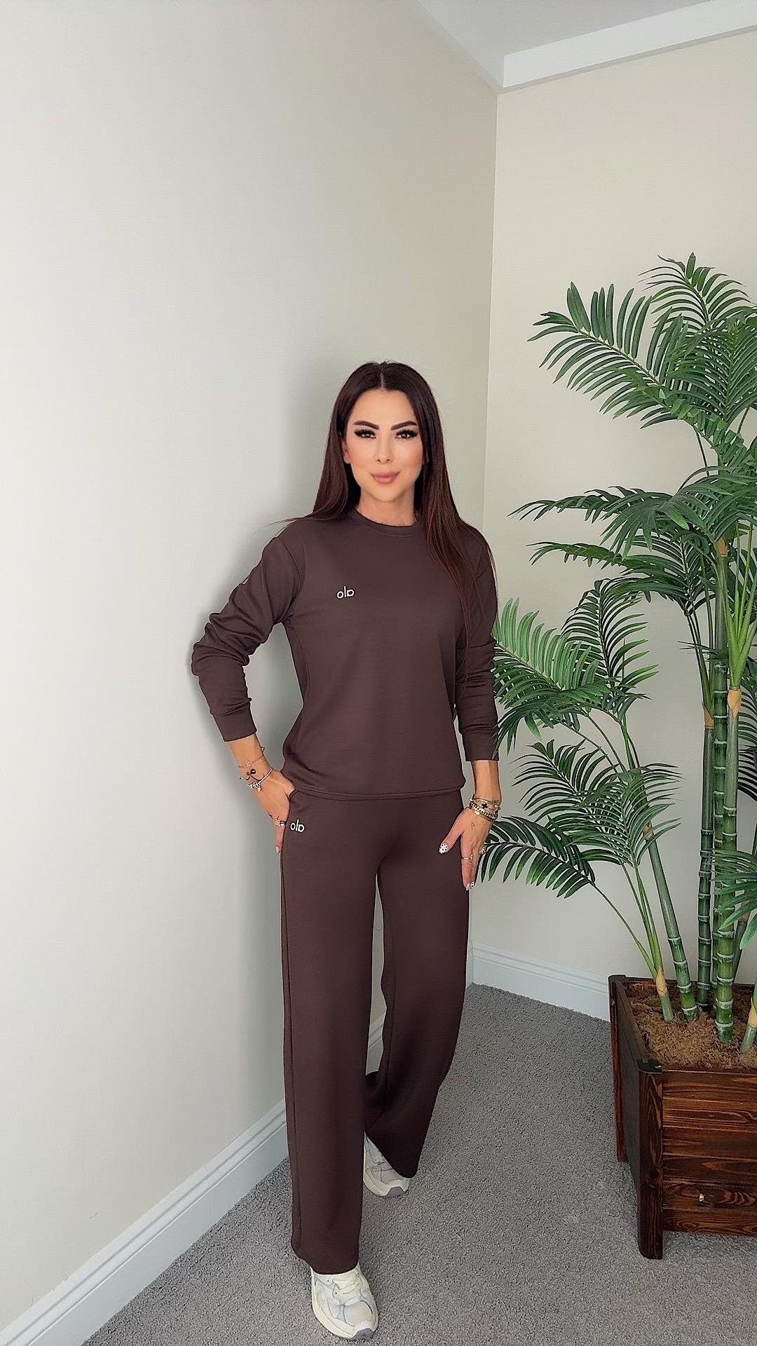Norea Kadın Basic Koyu Kahvrengi İkili Takım