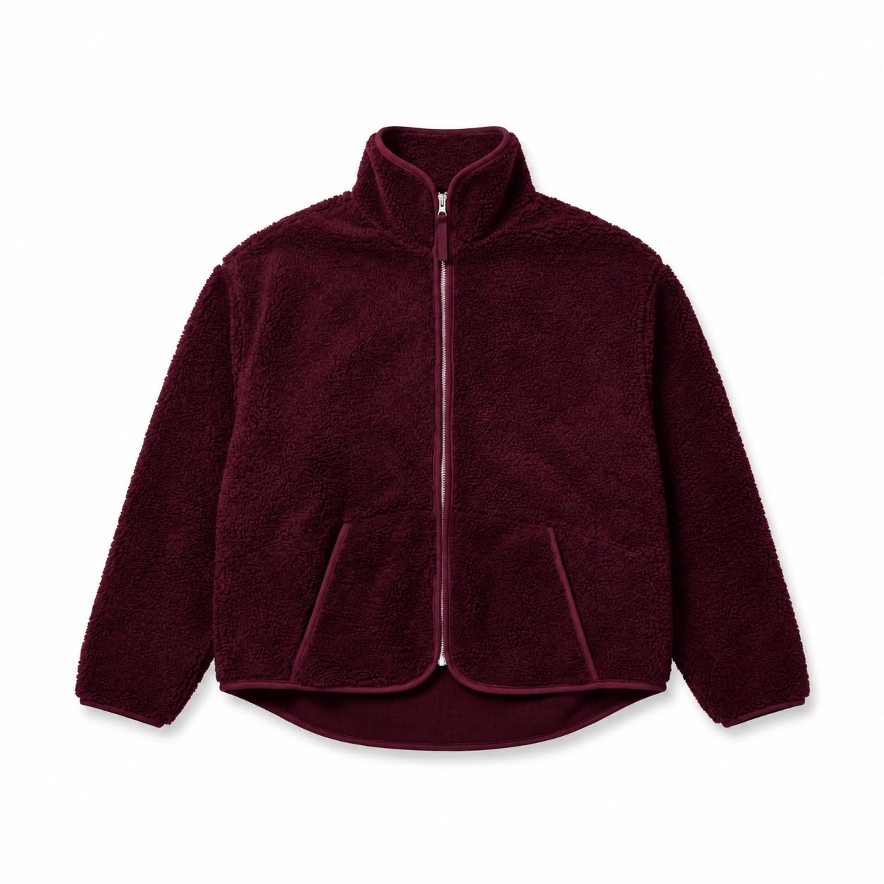 Poni Mürdüm Kadın Basic Polar Ceket