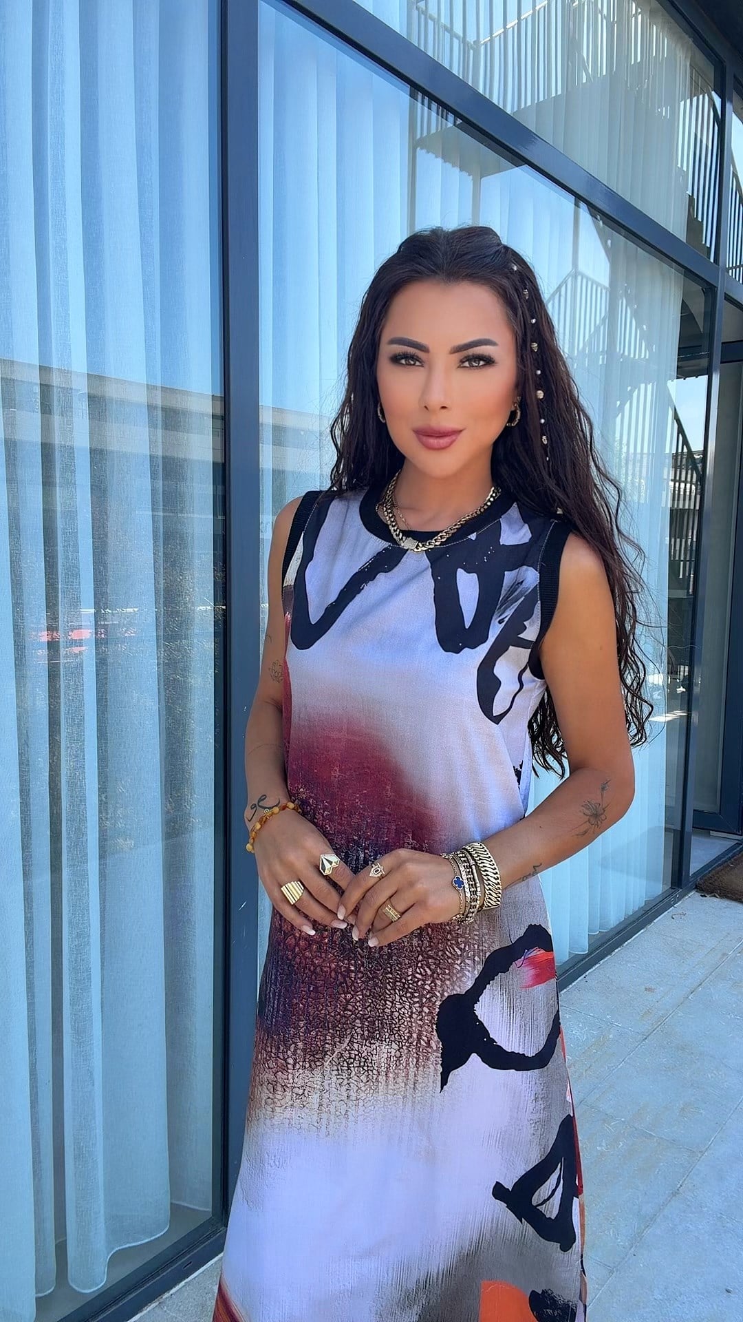 Rika Kadın Desenli Maxi Boy Elbise