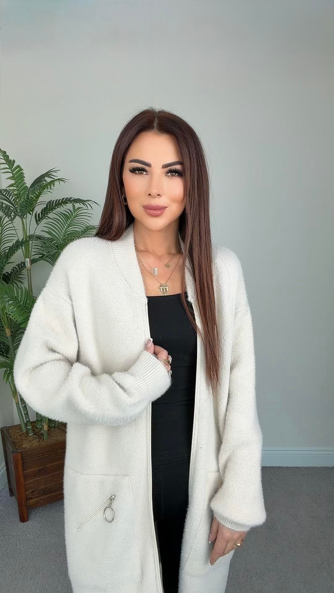 Valera Kadın Premium Ekru Ceket Hırka