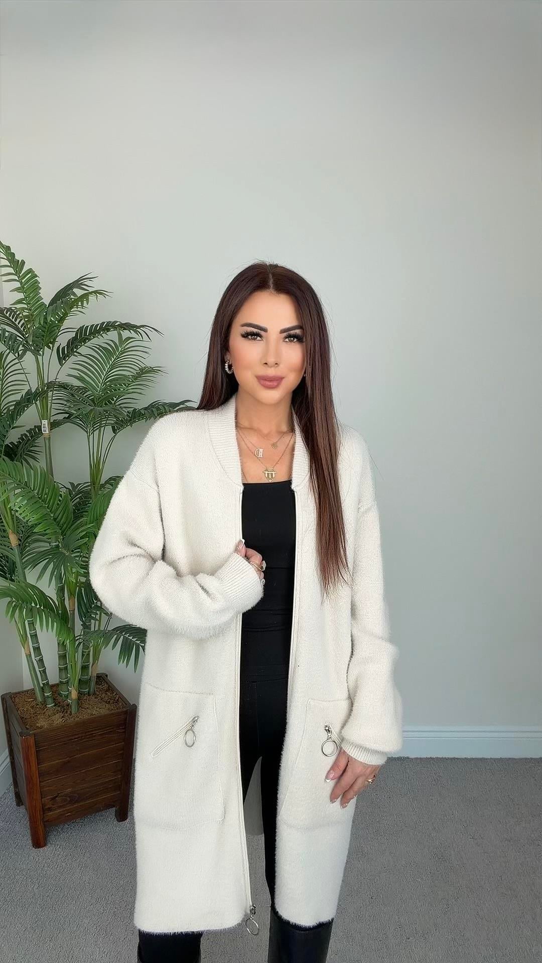 Valera Kadın Premium Ekru Ceket Hırka
