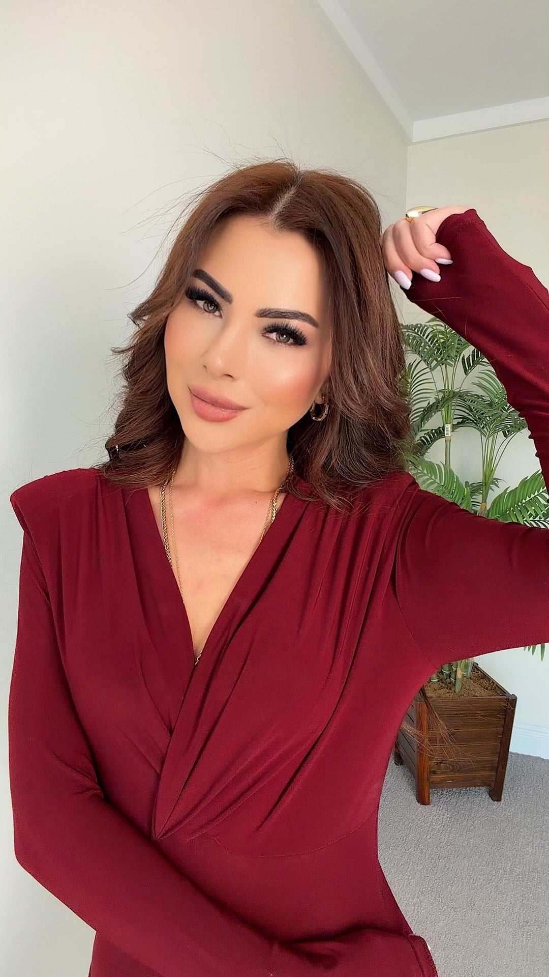 Yade Kadın Bordo Bodysuit