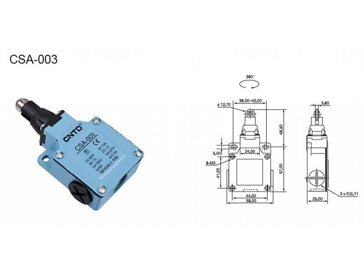CNTD CSA-003 Doğrusal Makaralı Pim Limit Switch