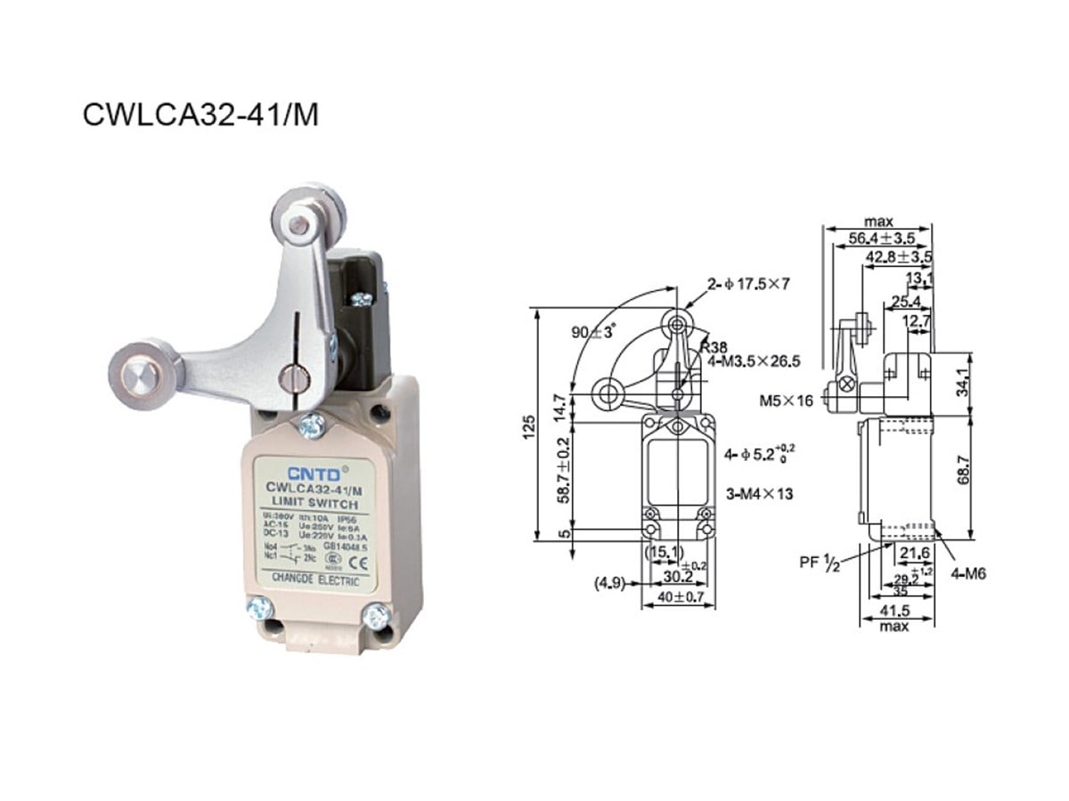 CNTD CWLCA32-41 Çatal Kol Çift Makaralı Limit Switch