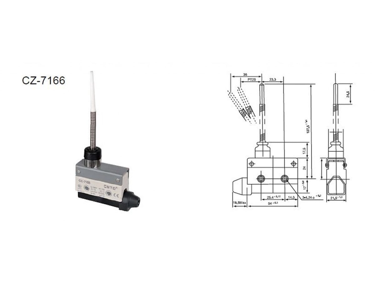 CNTD CZ-7166 Spiral Telli & Plastik Çubuk Micro Switch