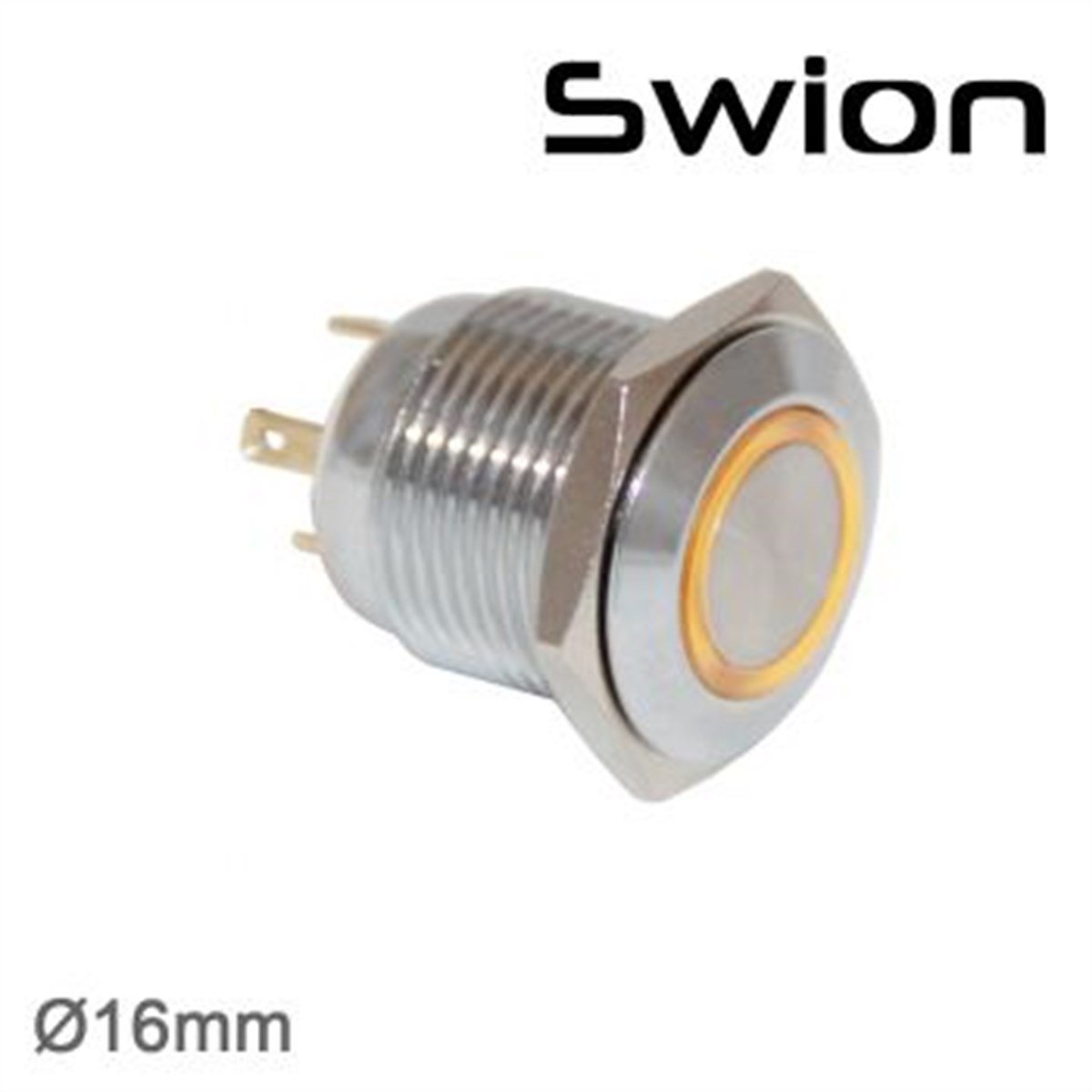 Swion 16mm Metal LED'li IP67 Yaylı Buton D34