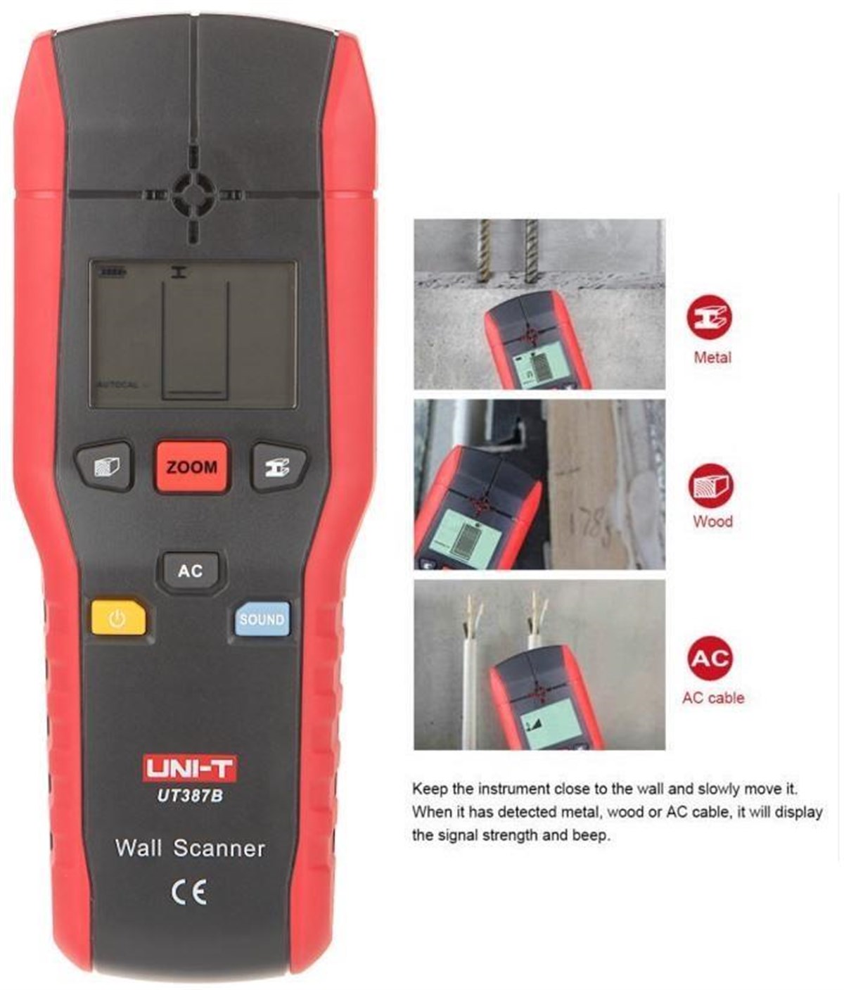 UNI-T UT 387B Duvar Tarayıcı Metal Detektörü UT387B