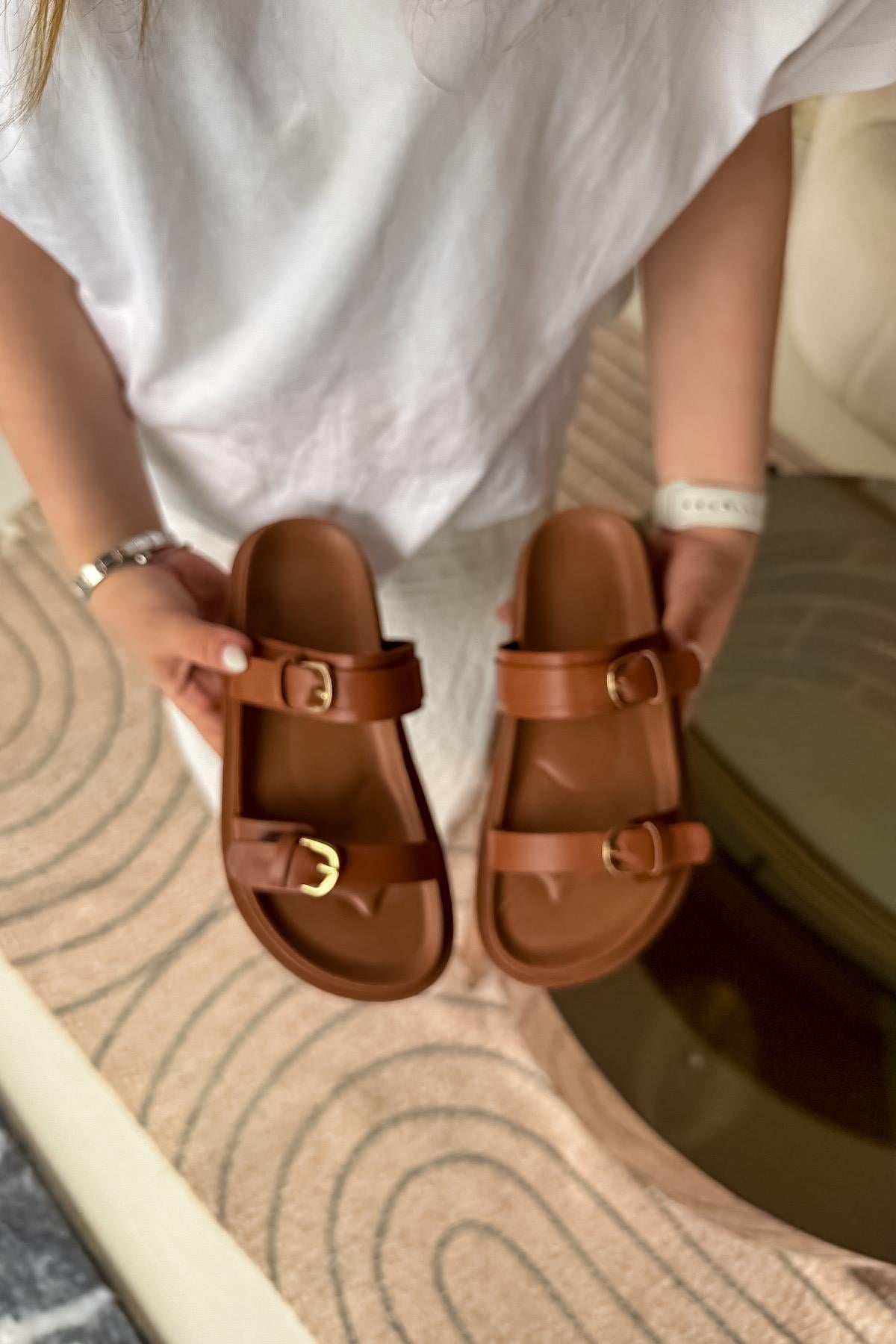 Darrel Taba Çift Biyeli Kadın Terlik