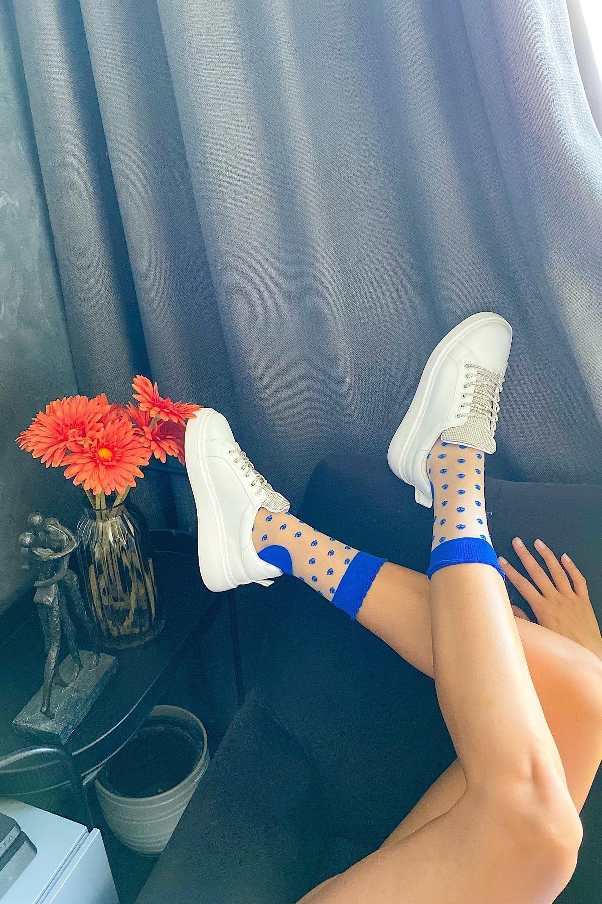 Pony Beyaz Taşlı Sneakers Kadın Ayakkabı