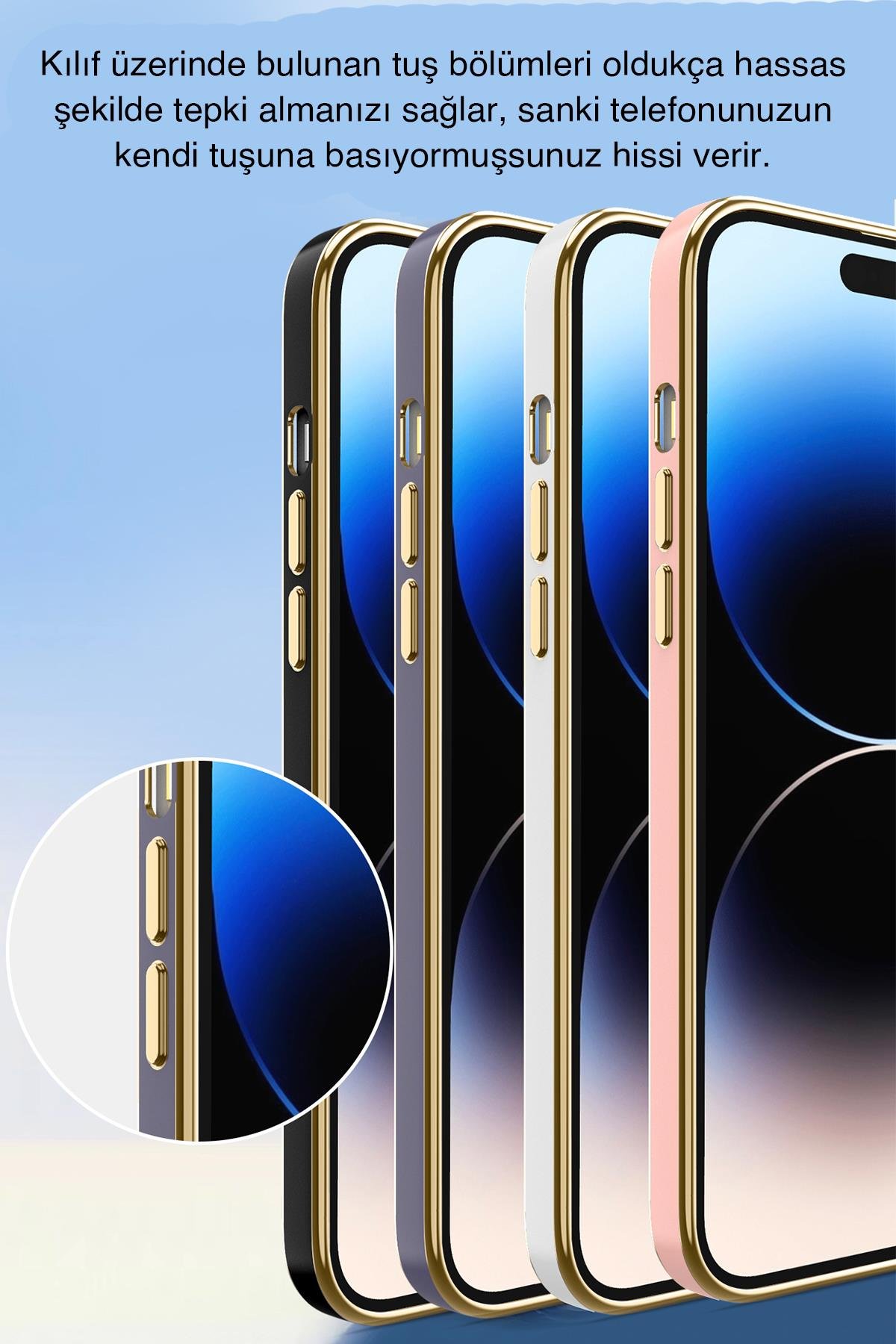 Apple iPhone Uyumlu Şeffaf Buzlu Gold Magsafe Kılıf Pembe - ShinyTECH